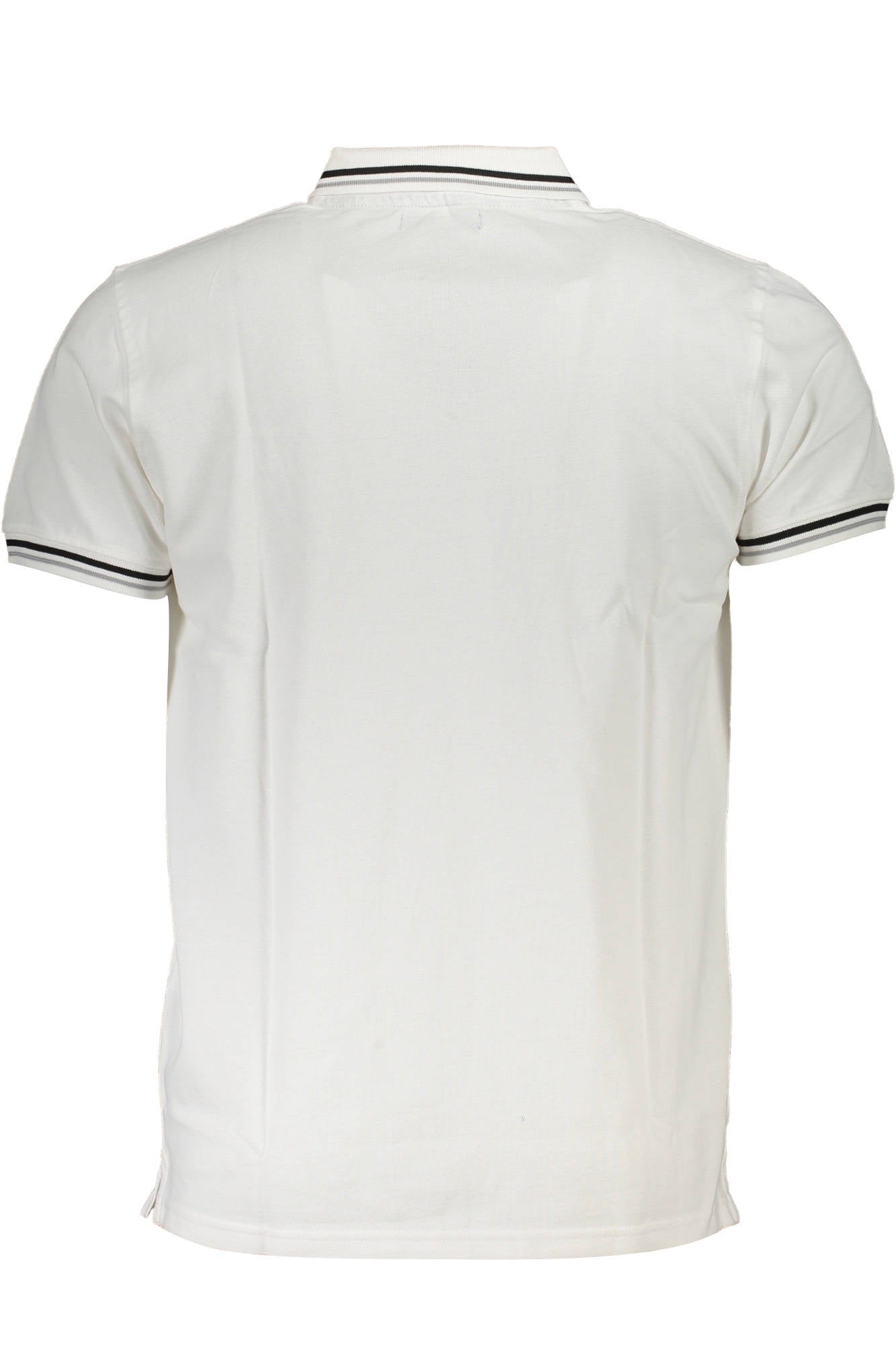 QXT64S-KB002_BIANCO_00053 – Elegantes Herren-Polohemd: Weiß, Kurzarm, Kontrastdetails, Stickerei – Größe: M, L, XL, 2XL – Farbe: Bianco