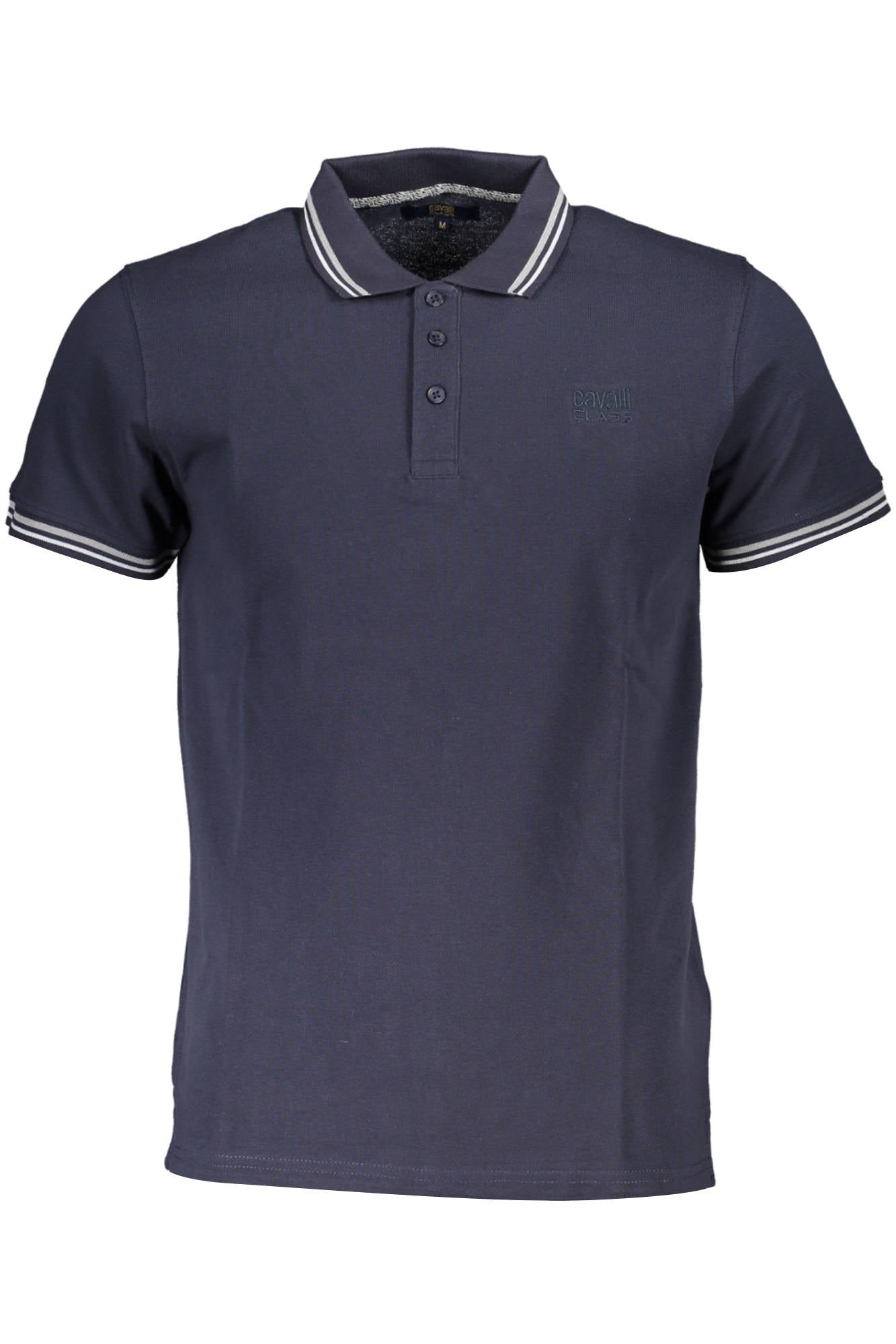 QXT64S-KB002_BLU_04926 – Elegantes Herren-Poloshirt Blau mit Stickerei und Kontrastdetails – Größe: M, L, XL, 2XL – Farbe: Blu