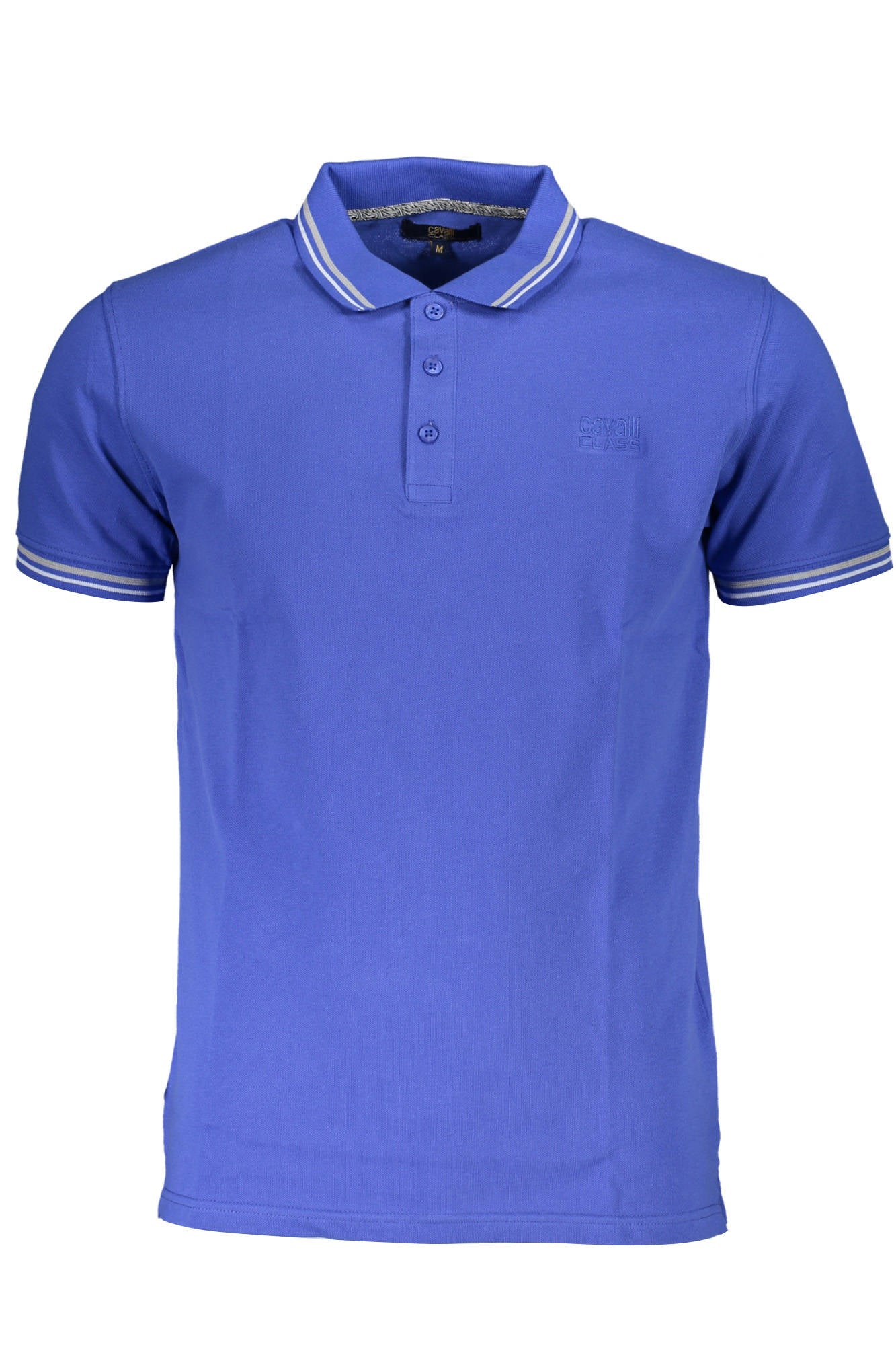 QXT64S-KB002_BLU_03030 – Elegantes Herren Kurzarm-Poloshirt in Blau mit Stickerei und Details – Größe: M, L, XL, 2XL – Farbe: Blu