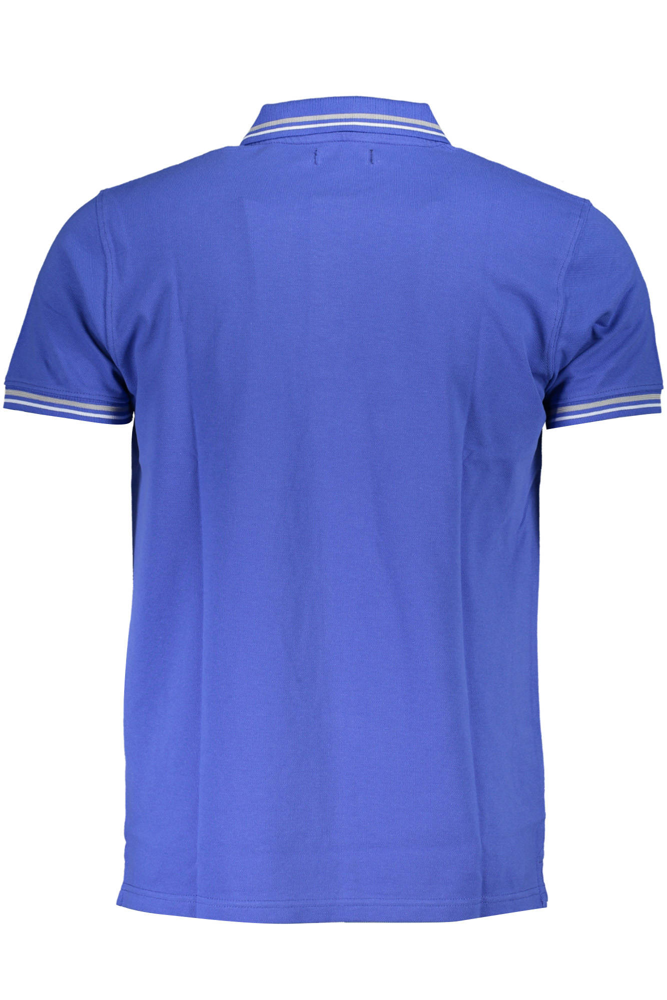 QXT64S-KB002_BLU_03030 – Elegantes Herren Kurzarm-Poloshirt in Blau mit Stickerei und Details – Größe: M, L, XL, 2XL – Farbe: Blu