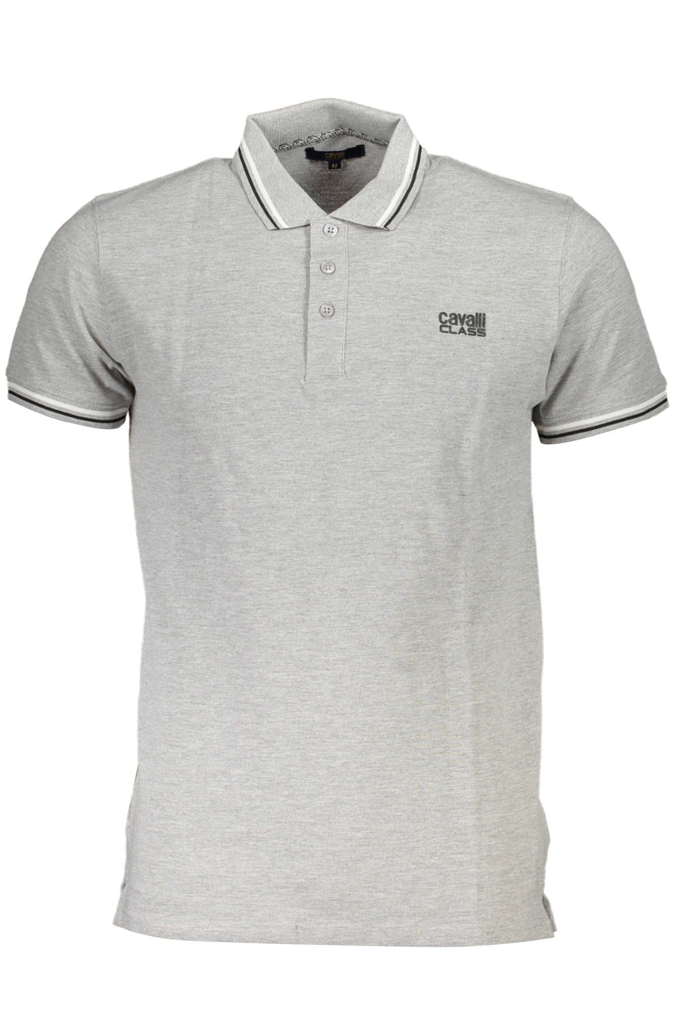 QXT64T-KB002_GRIGIO_05012 – Elegantes Herren Poloshirt Grau mit Druck und Kontrastdetails – Größe: M, L, XL, 2XL – Farbe: Grigio