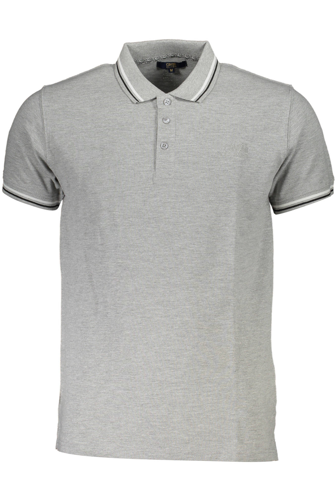 QXT64S-KB002_GRIGIO_05012 – Elegantes Herren Kurzarm-Poloshirt Grau mit Stickerei & Kontrastdetails – Größe: M, L, XL, 2XL – Farbe: Grigio