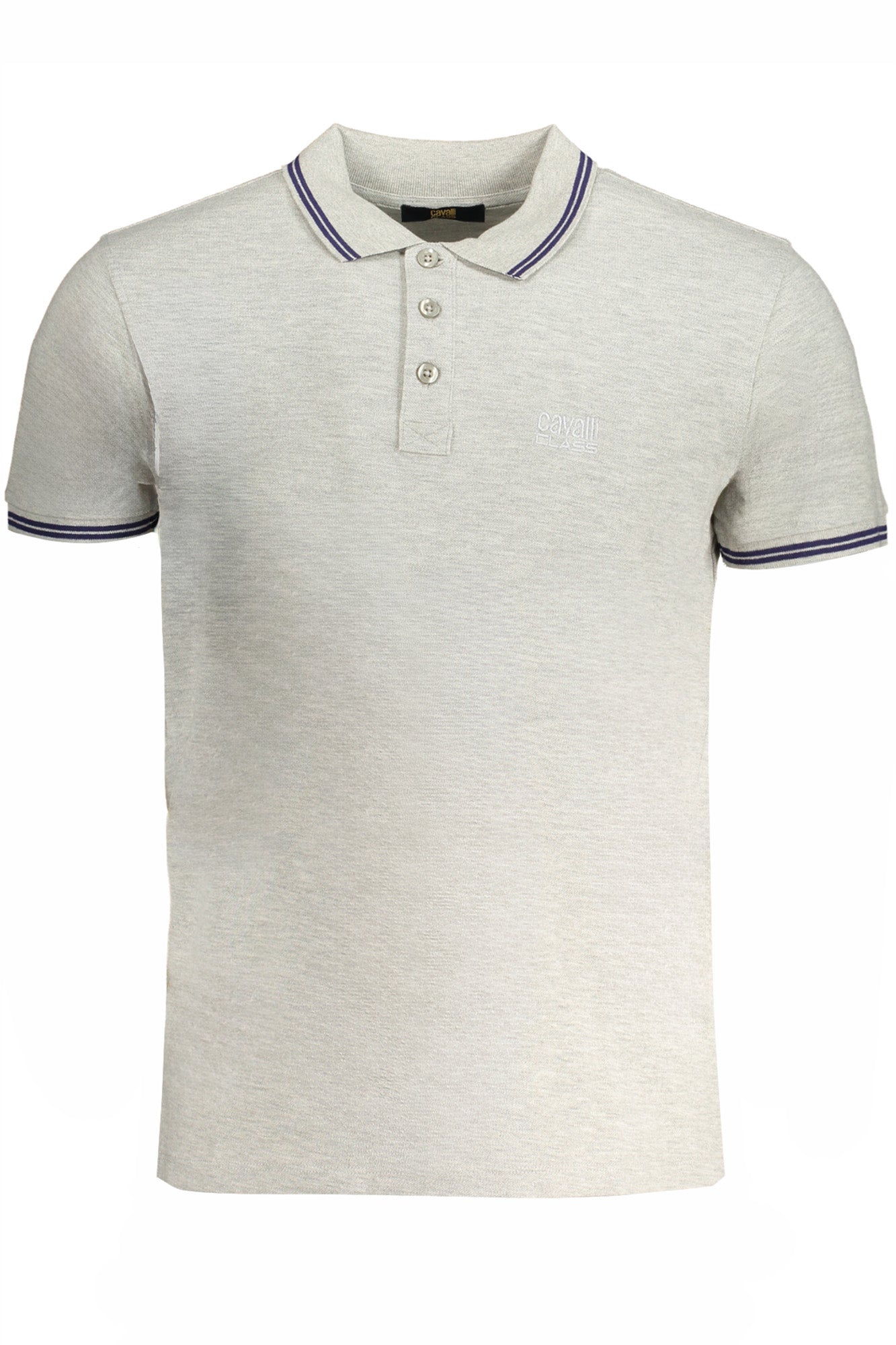 QXT64XKB002_GRGREYB – Herren Grau Poloshirt mit Stickerei & Kontrastdetails – Kurzarm & Modern – Größe: M, L, XL, 2XL – Farbe: Grigio