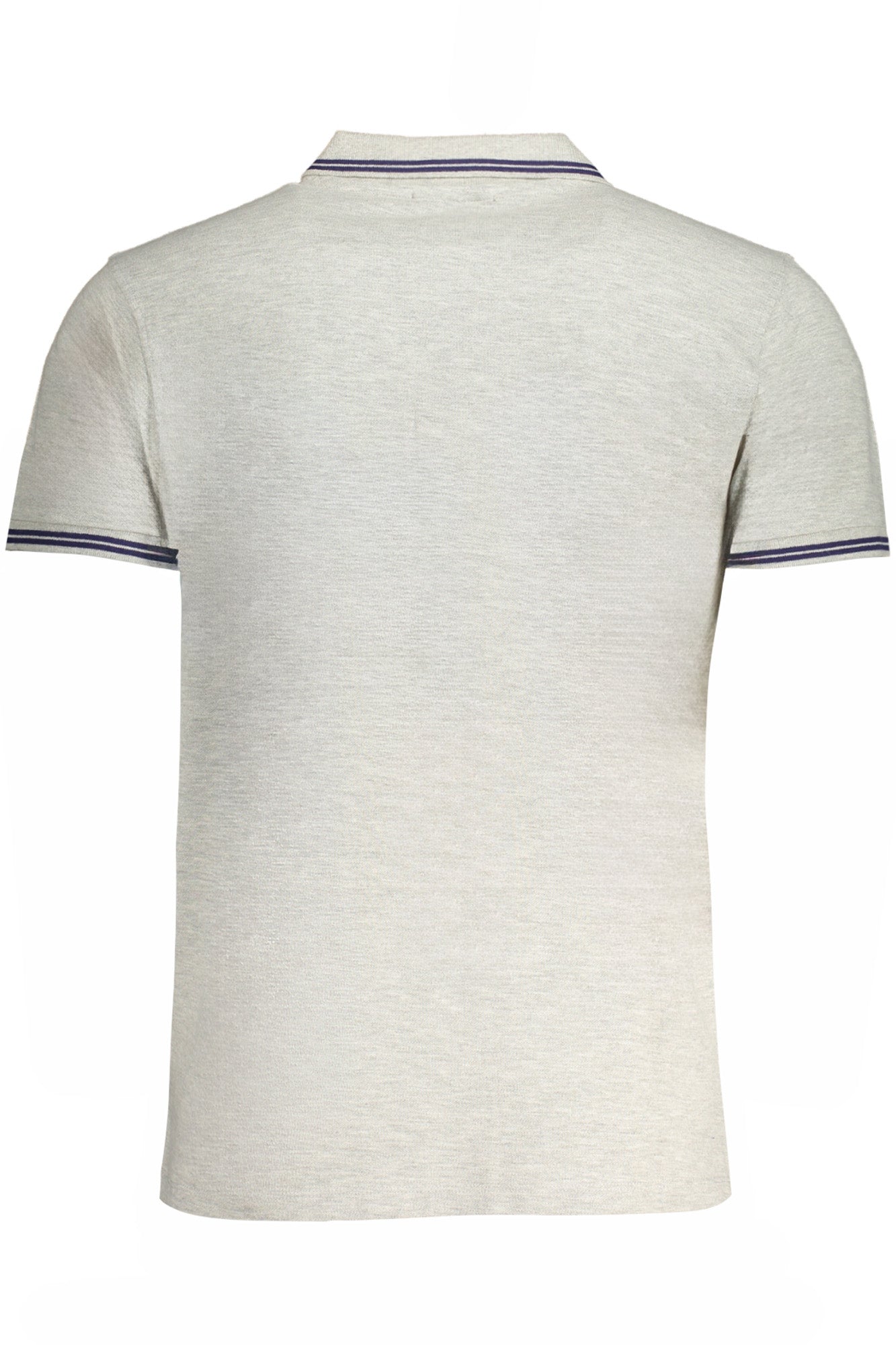 QXT64XKB002_GRGREYB – Herren Grau Poloshirt mit Stickerei & Kontrastdetails – Kurzarm & Modern – Größe: M, L, XL, 2XL – Farbe: Grigio