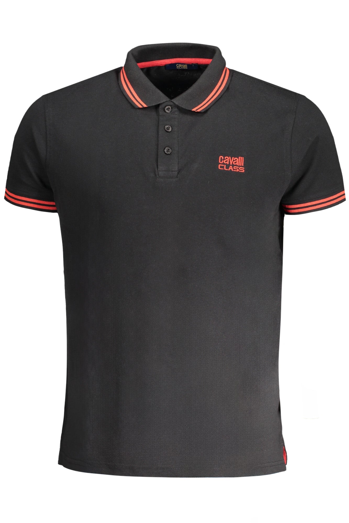 QXT64YKB002_NE05051 – Elegantes Herren-Poloshirt Schwarz mit Stickerei und Kontrastdetails – Größe: M, L, XL, 2XL – Farbe: Nero