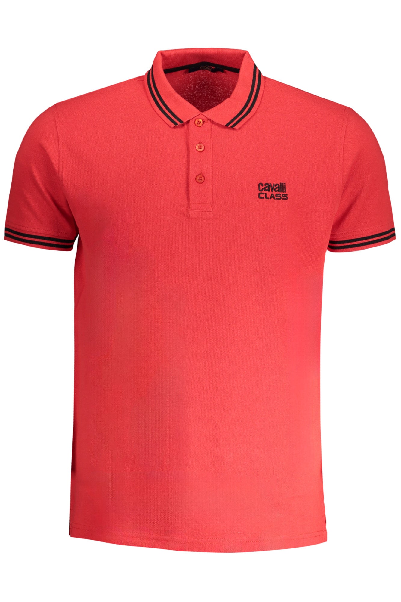 QXT64YKB002_RO02000 – Elegantes Herren-Poloshirt Rot mit Kontrastdetails und Stickerei – Größe: M, L, XL, 2XL – Farbe: Rosso