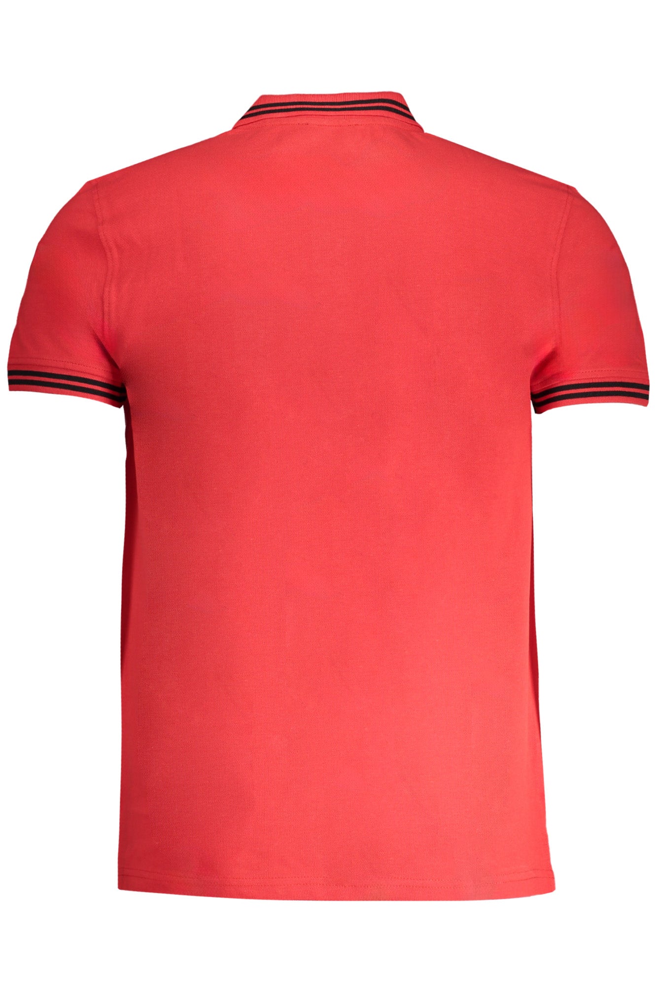 QXT64YKB002_RO02000 – Elegantes Herren-Poloshirt Rot mit Kontrastdetails und Stickerei – Größe: M, L, XL, 2XL – Farbe: Rosso