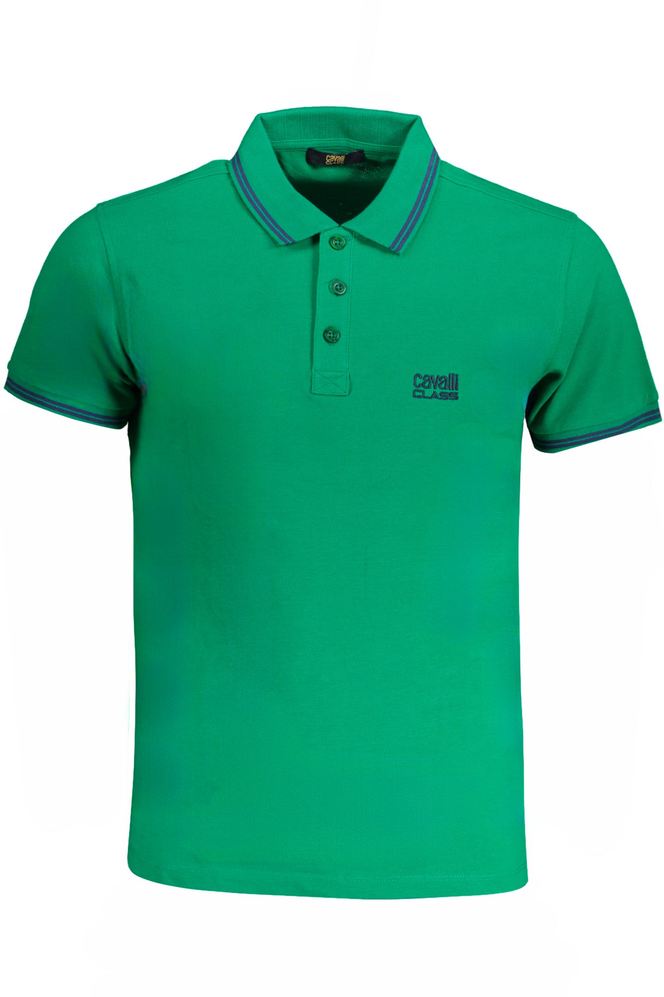 QXT64YKB002_VEGRENBL – Herren Kurzarm-Poloshirt Grün mit Kontrastdetails und Stickerei – Größe: M, L, XL, 2XL – Farbe: Verde