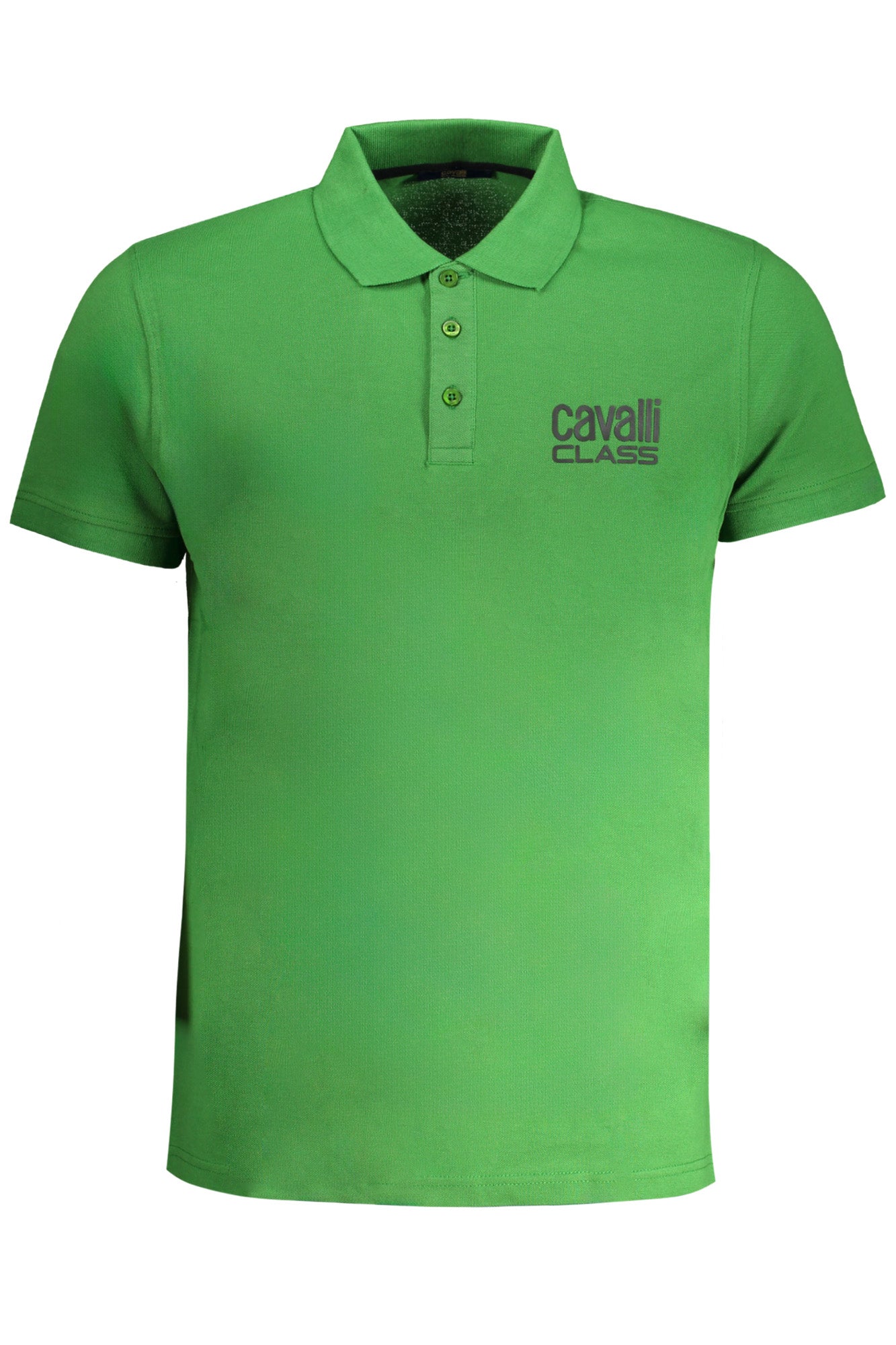 QXT64ZKB002_VE07334 – Stylisches grünes Kurzarm-Poloshirt mit modernem Druck und Knöpfen – Größe: M, L, XL, 2XL – Farbe: Verde