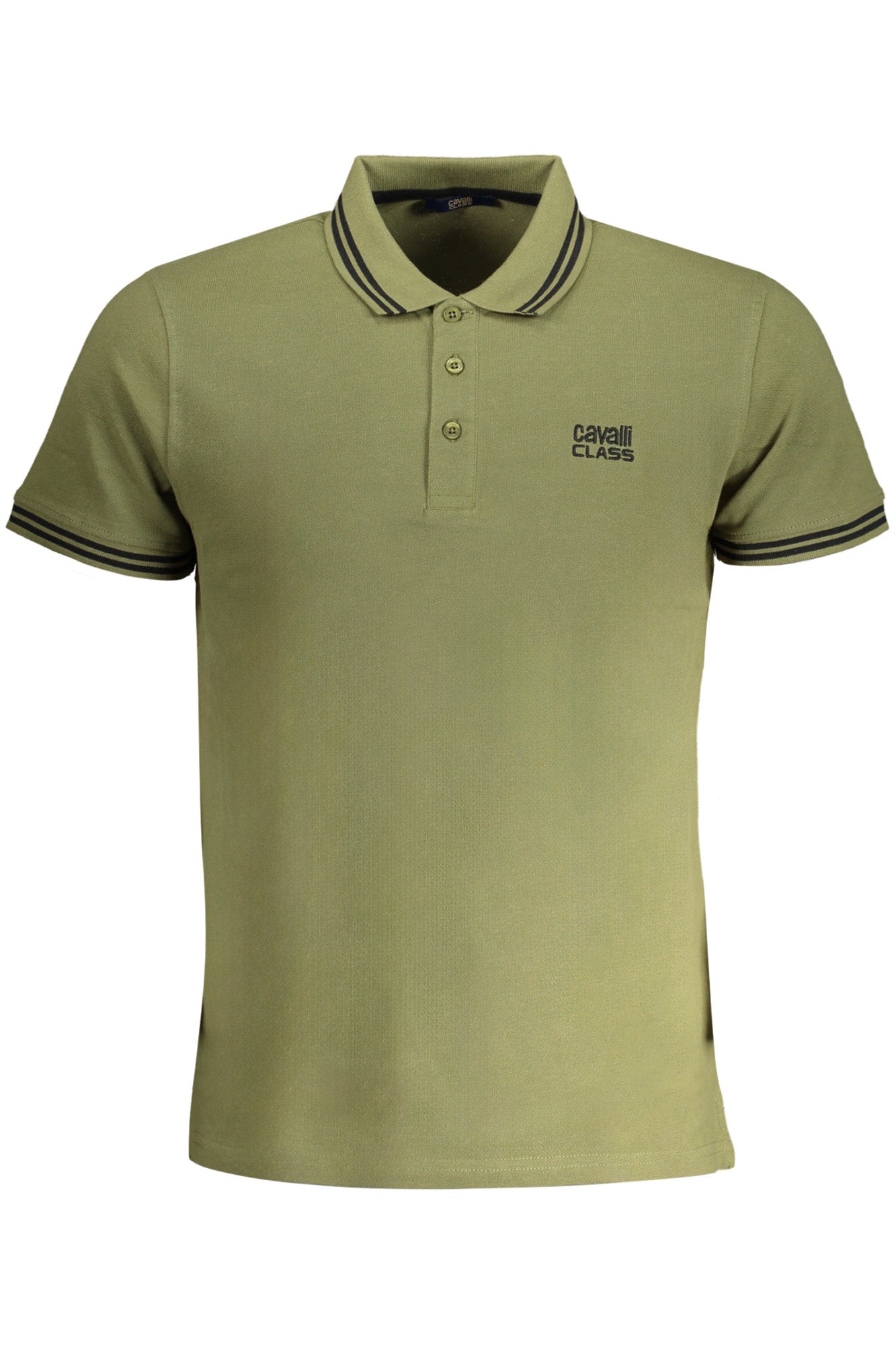 QXT64YKB002_VE04050 – Grünes Kurzarm-Polohemd für Herren mit Kontrastdetails & Stickerei – Größe: M, L, XL, 2XL – Farbe: Verde