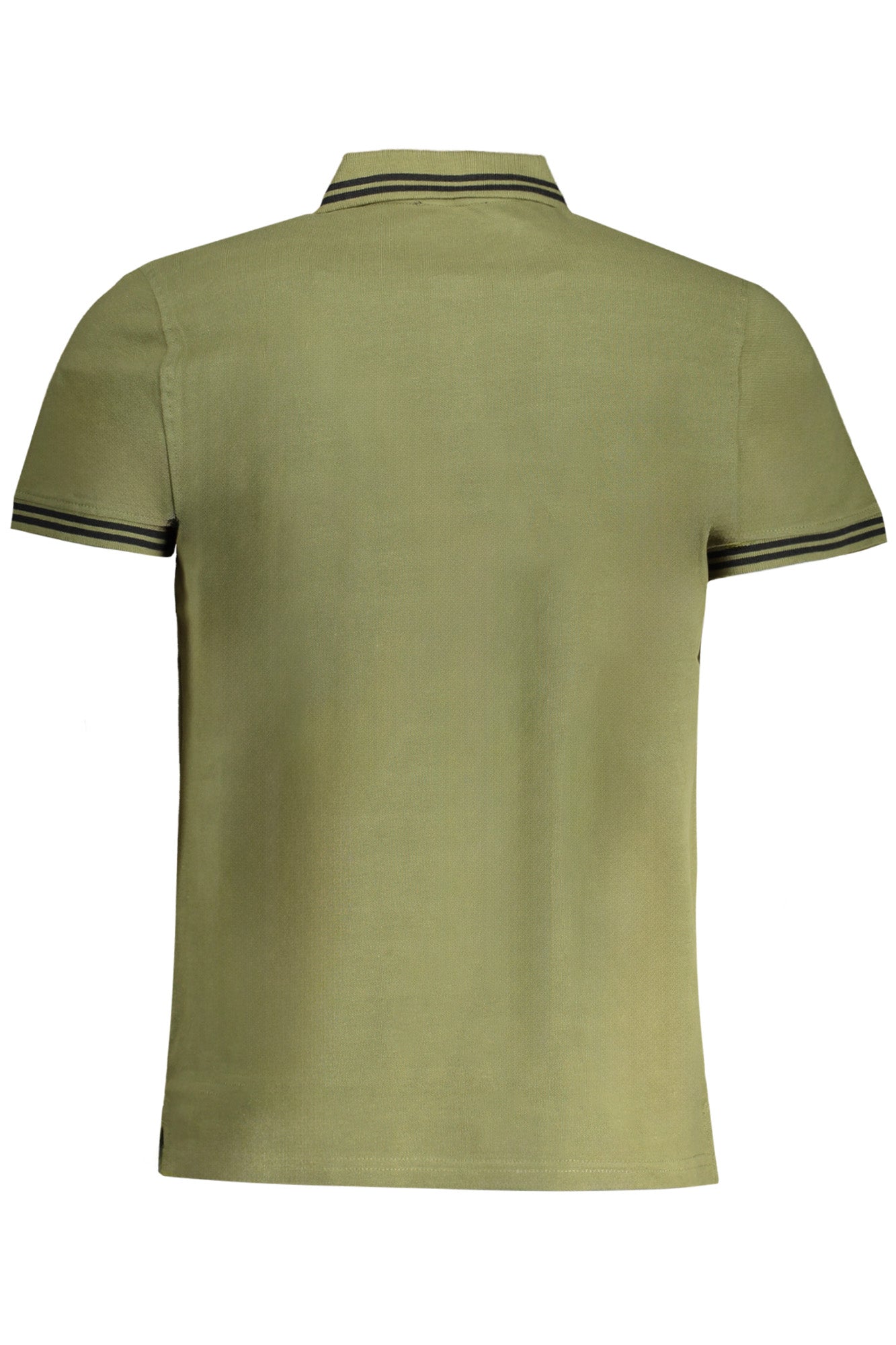 QXT64YKB002_VE04050 – Grünes Kurzarm-Polohemd für Herren mit Kontrastdetails & Stickerei – Größe: M, L, XL, 2XL – Farbe: Verde