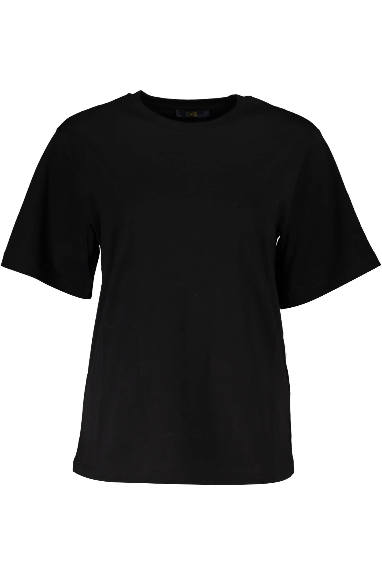 QTX62J-JD060_NERO_05051 – Schwarzes Damen T-Shirt: Slim Fit, Rundhals & Print-Design – Größe: XS, S, M, L – Farbe: Nero