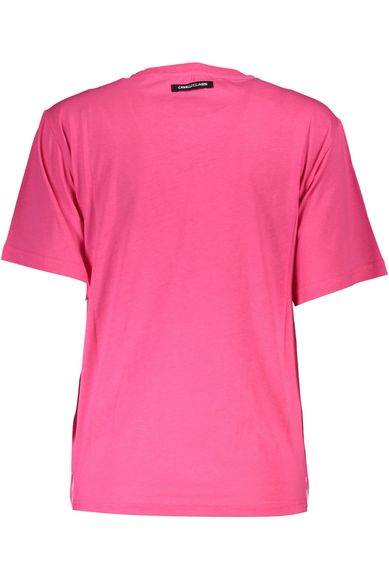 QXT62H-JD060_ROSA_02500 – Elegantes Rosa Kurzarm Damen T-Shirt mit Print und Logo-Details – Größe: XS, S, L – Farbe: Rosa