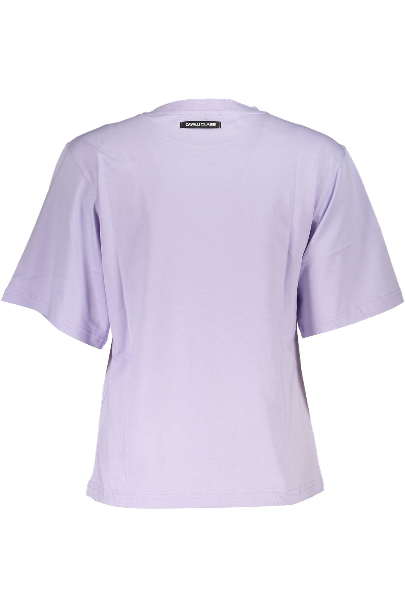 QXT62G-JD060_VIOLA_03001 – Stilvolles lila Damen T-Shirt: Slim Fit mit Rundhalsausschnitt – Größe: S – Farbe: Viola