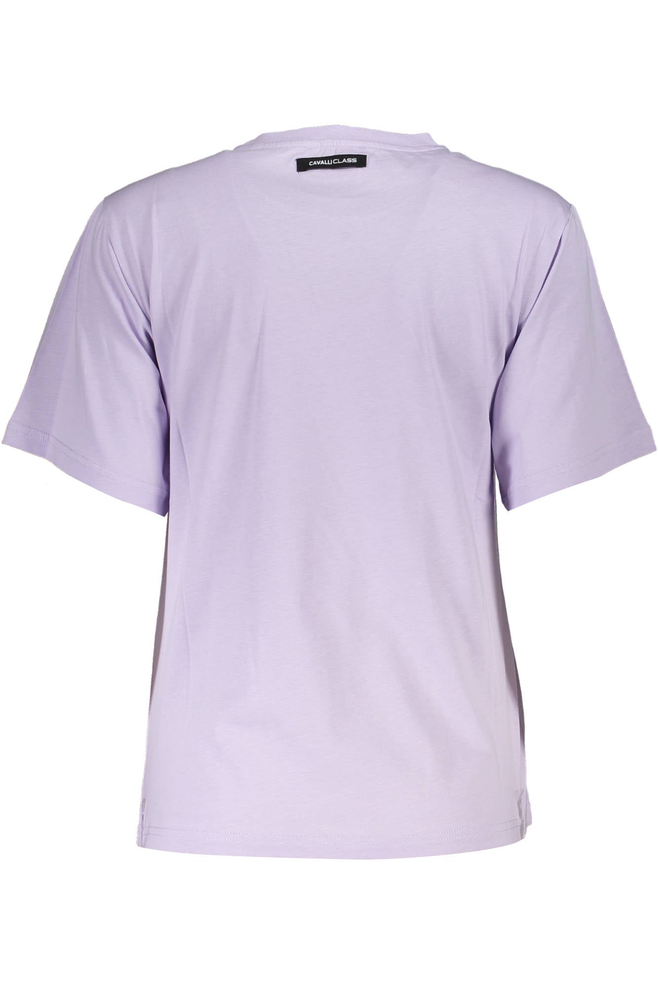 QXT62H-JD060_VIOLA_03001 – Damen Lila Kurzarm T-Shirt mit Print und Logo – Mode Must-Have – Größe: XS – Farbe: Viola