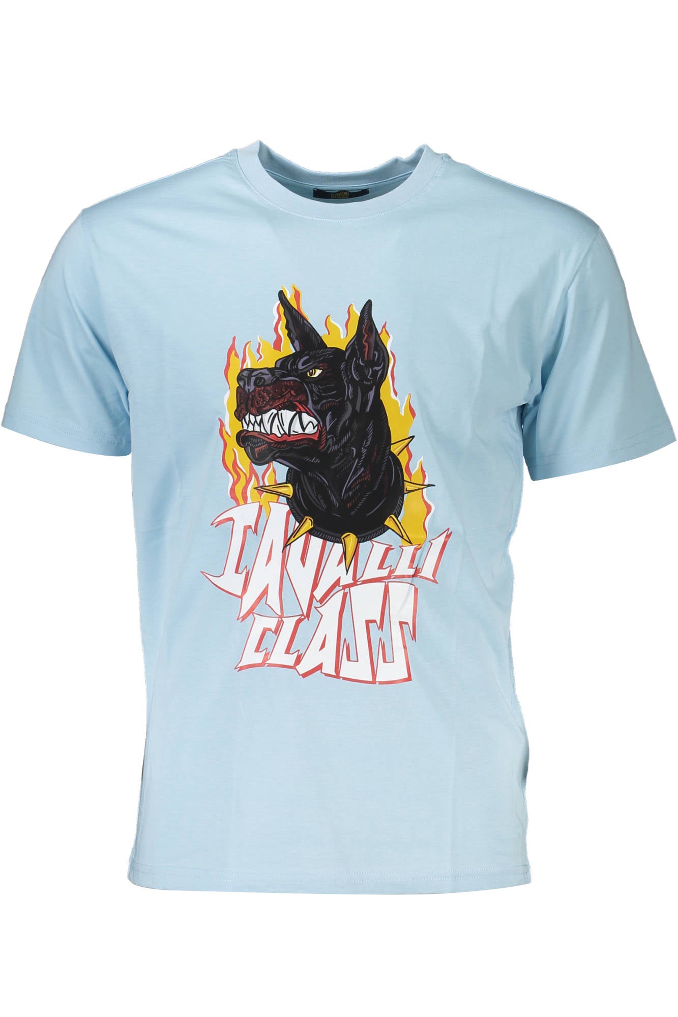 QXT60G-JD060_AZZURRO_04504 – Blaues Kurzarm Herren T-Shirt mit Druck und Rundhalsausschnitt – Größe: L – Farbe: Azzurro