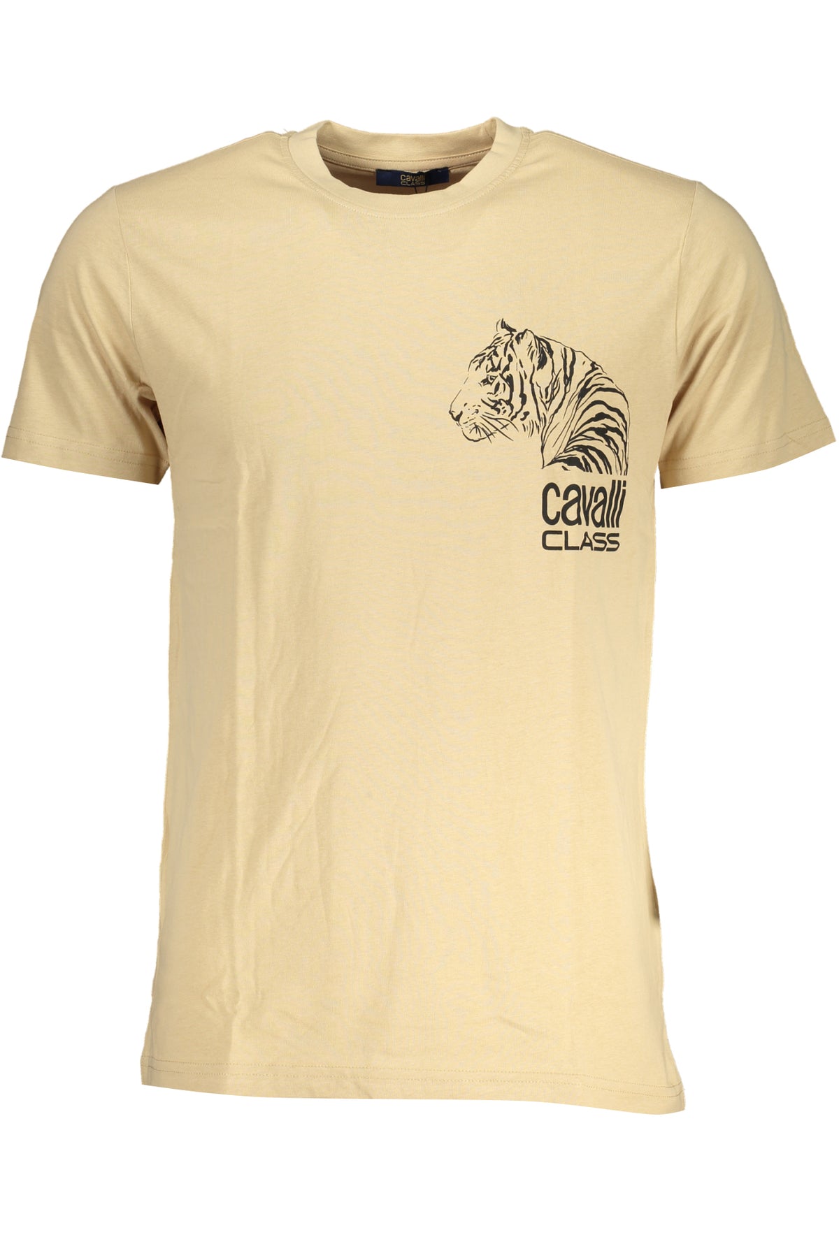 QXT63EJD060_BE00503 – Beiges Herren T-Shirt mit Rundhals & Print - Eleganz für jeden Tag – Größe: M, L, XL, 2XL – Farbe: Beige