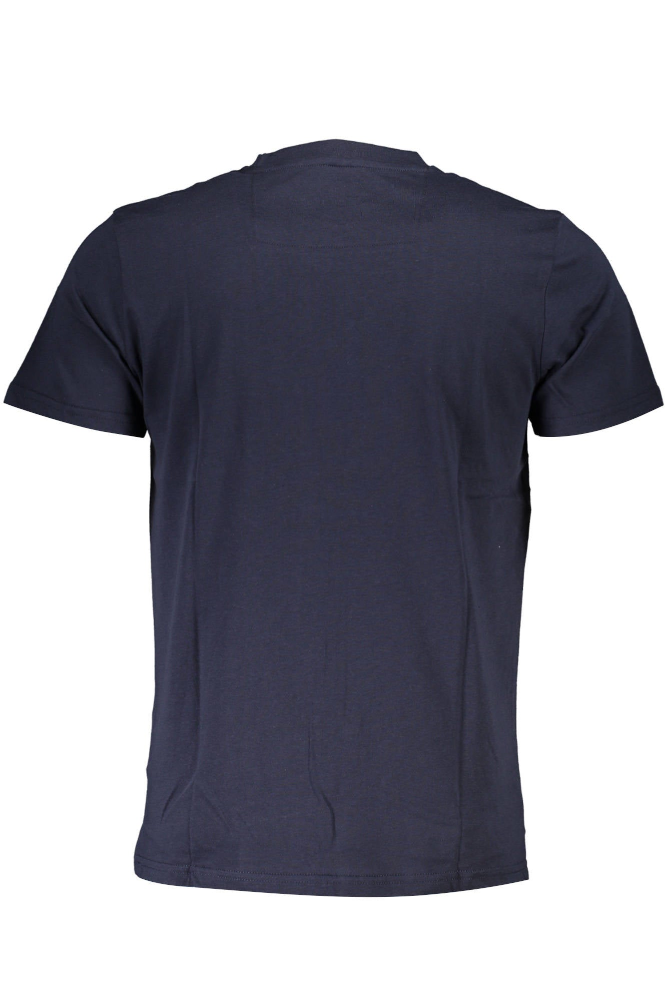 QXT061I-JD060_BLU_04926 – Stylisches Blaues Kurzarm-Herren-T-Shirt mit Rundhals und Logo-Druck – Größe: L, XL, 2XL – Farbe: Blu