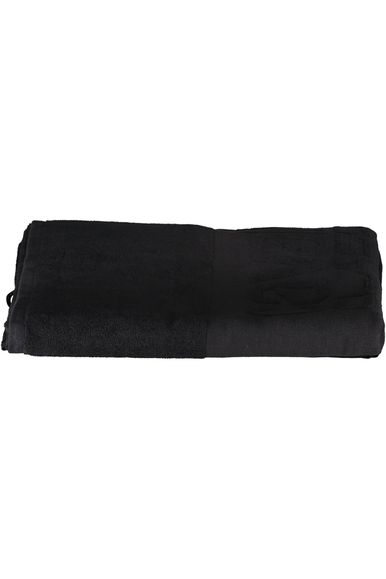 QXH01IRW006_NE05051 – Luxuriöses Herren-Strandtuch Schwarz mit Stickerei, 90x180 cm – Größe: UNI – Farbe: Nero
