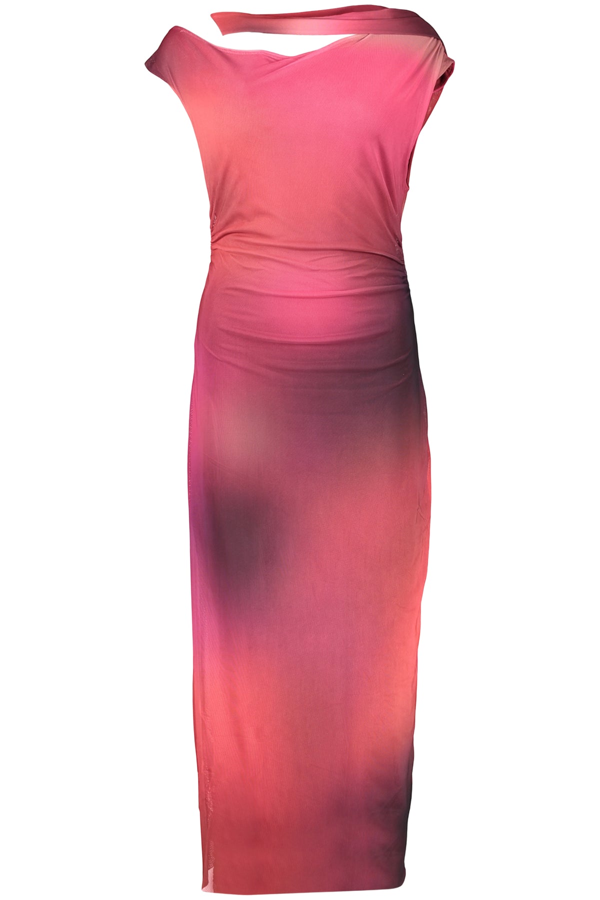 26SWVK19_VI3098 – Langes Damenkleid Lila mit U-Boot-Ausschnitt und Breiten Trägern – Größe: XS, S, M, L, XL – Farbe: Viola