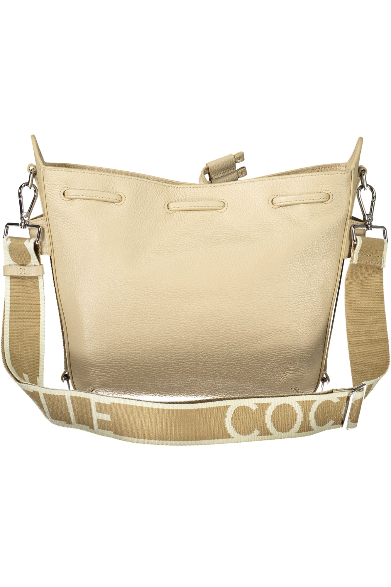 E1U6C230101_BEN64 – Elegante Beigefarbene Damentasche mit Schultergurt und Zugbandverschluss – Größe: UNI – Farbe: Beige