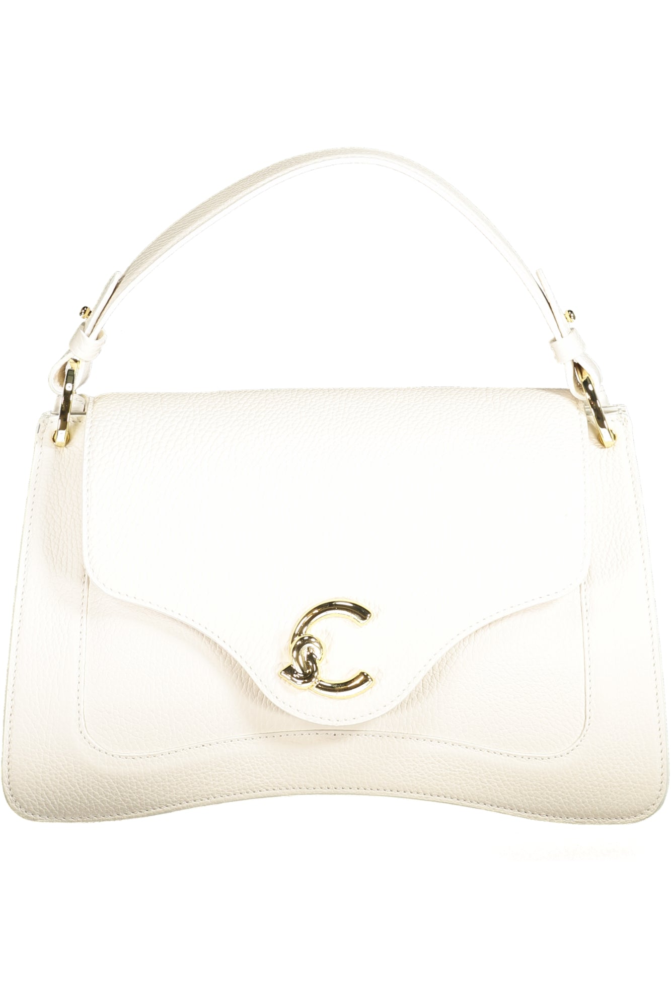 E1SSL180101_BIH14 – Elegante weiße Damentasche mit Schulterriemen und Druckknopfverschluss – Größe: UNI – Farbe: Bianco