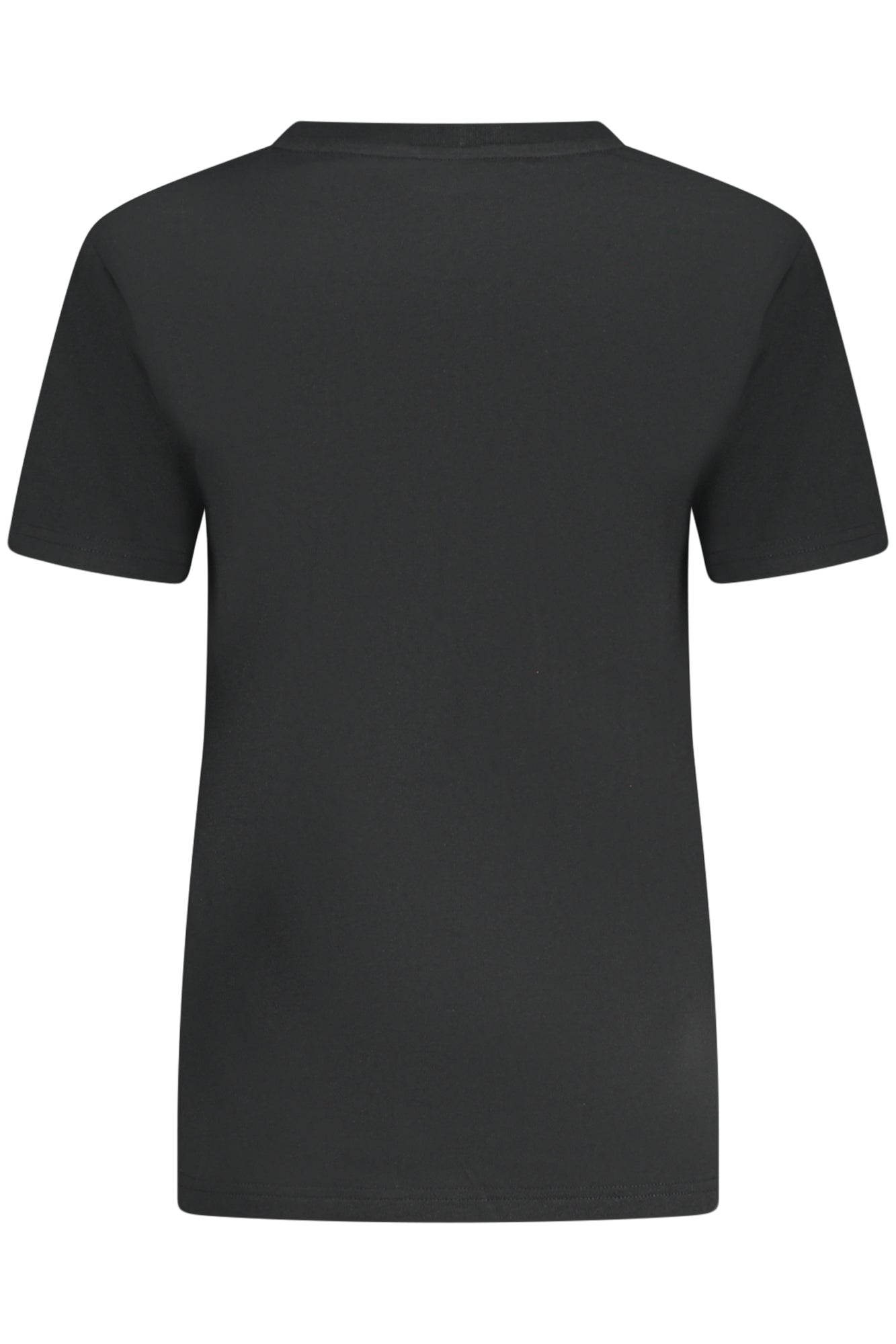 10027752A01_NE001 – Stylisches Damen T-Shirt in Schwarz: Slim Fit, Rundhals, Logo-Druck – Größe: XS, S, M, L, XL – Farbe: Nero