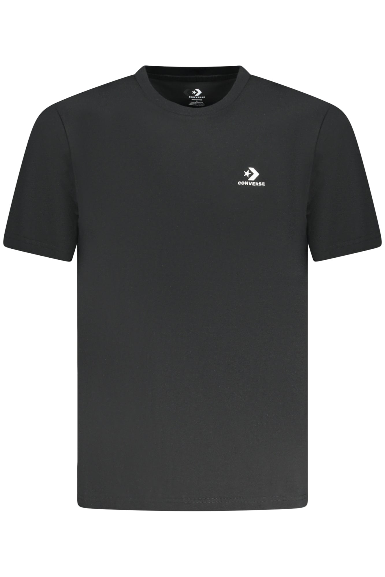 10023876A02_NE001 – Herren Kurzarm T-Shirt Schwarz mit Logo-Stickerei und Rundhals – Größe: S, M, L, XL, 2XL – Farbe: Nero