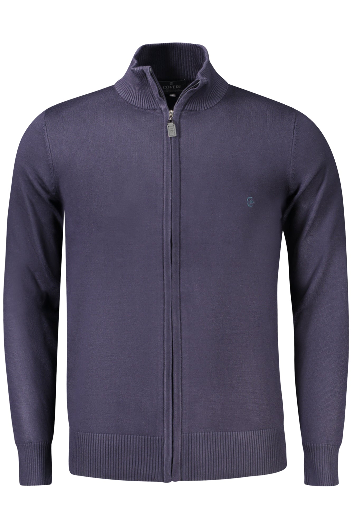 TR1723_BLBLU – Blaue Herren-Strickjacke mit Reißverschluss und Stickerei-Details – Größe: M, L, XL, 2XL, 3XL – Farbe: Blu