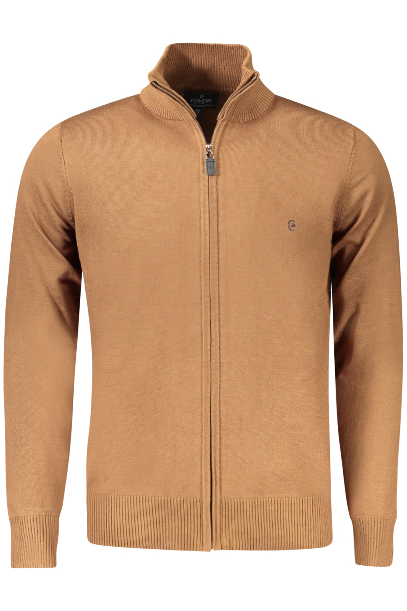 TR1723_MATORTOR – Braune Herrenstrickjacke mit Reißverschluss und Logo-Stickerei – Größe: M, L, XL, 2XL, 3XL – Farbe: Marrone