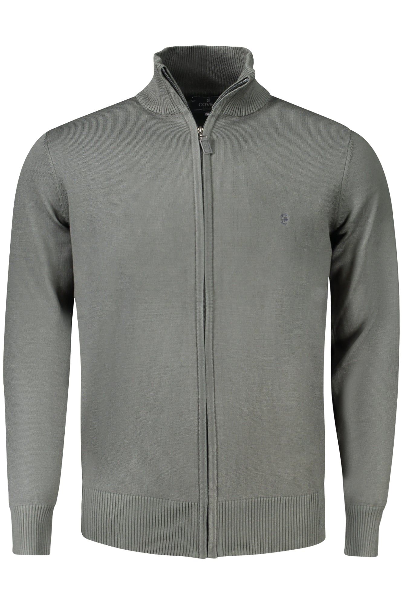 TR1723_VEVERDE – Grüne Herrenstrickjacke mit Reißverschluss und Logo-Stickerei – Größe: M, L, XL, 2XL – Farbe: Verde