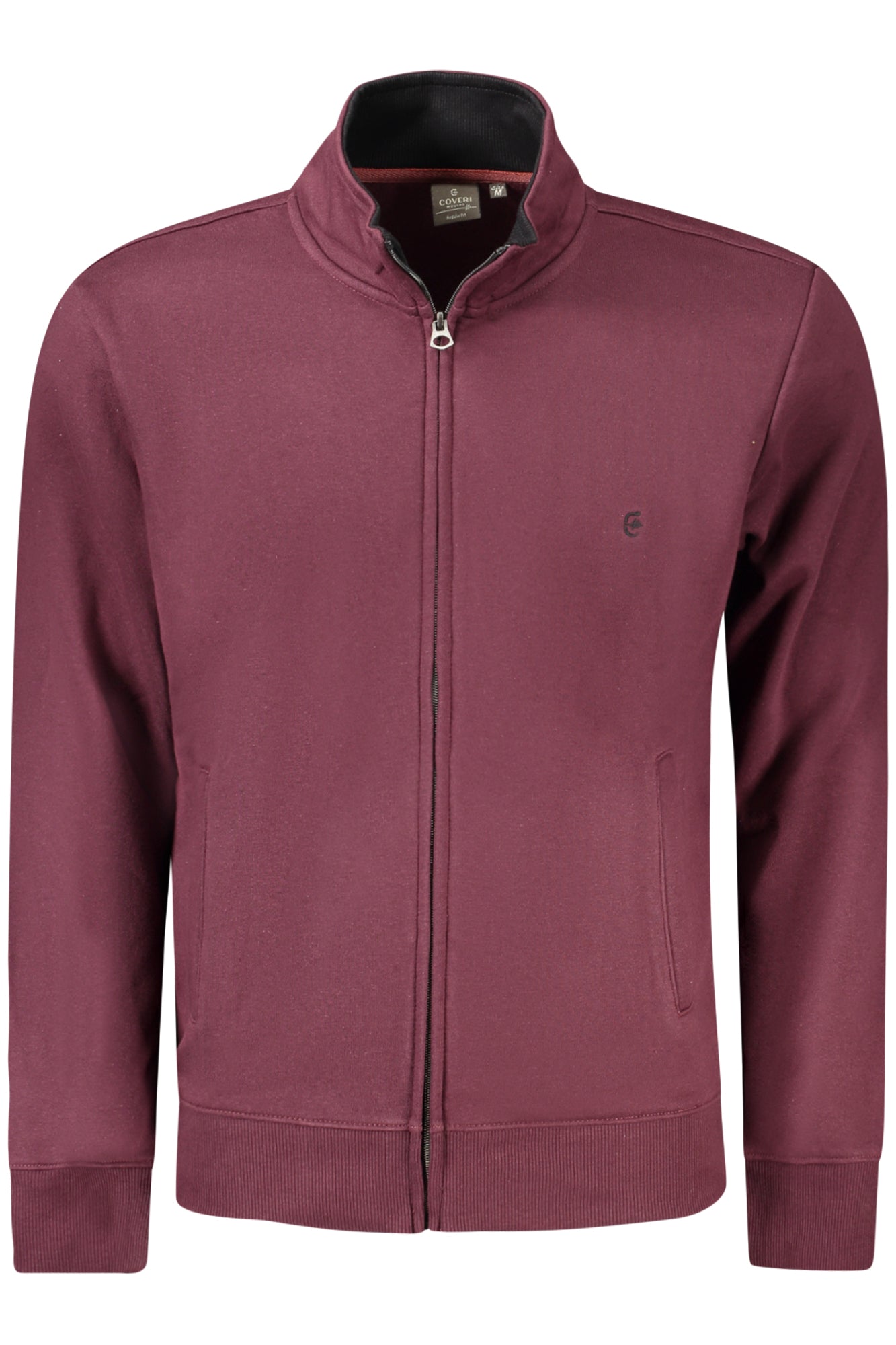 FE4022_ROBORDEA – Herren Sweatshirt Rot mit Reißverschluss und Stickerei - Gefüttert, 2 Taschen – Größe: M, L, XL, 2XL, 3XL – Farbe: Rosso