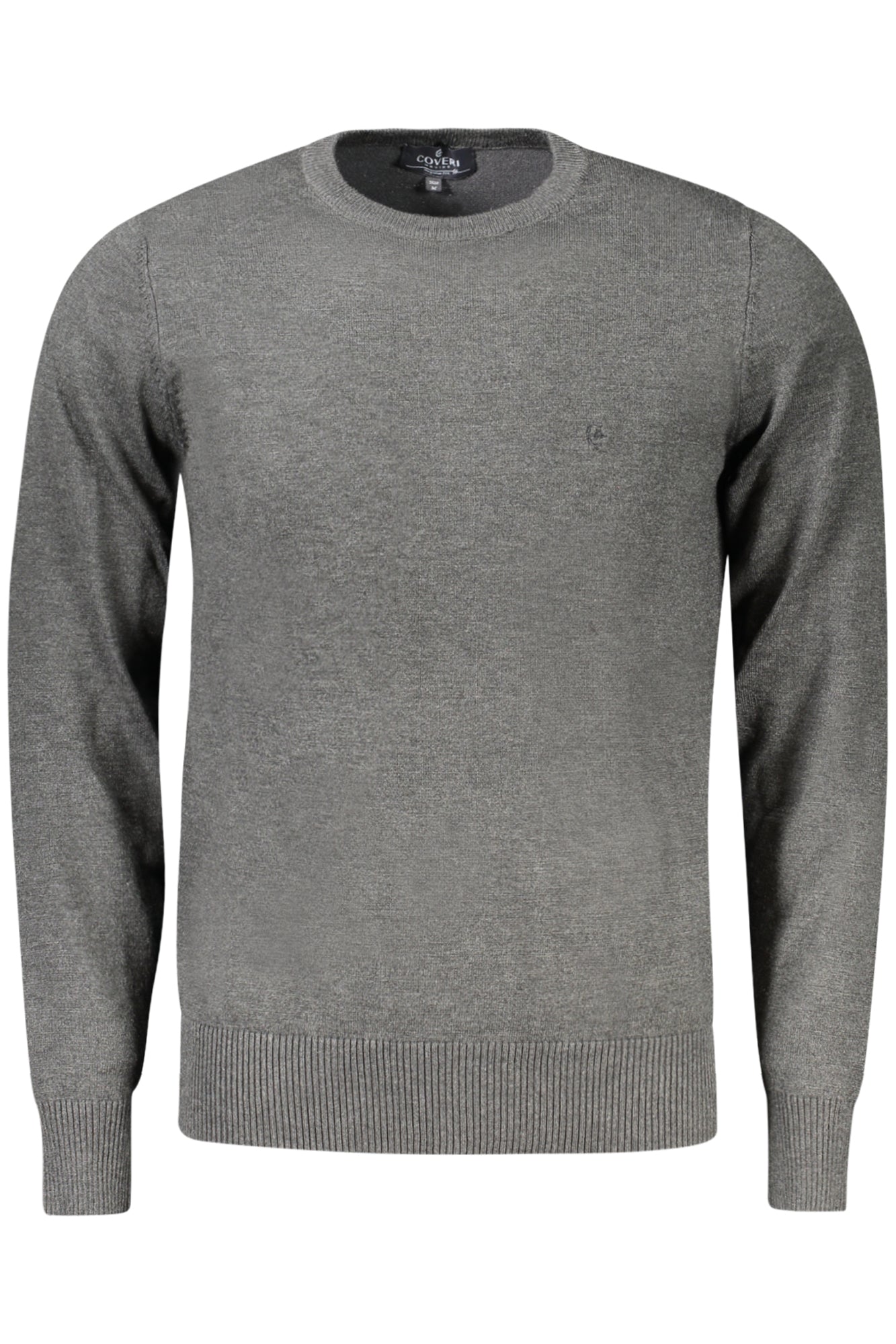 TR1720_GRANTRAC – Graumeliertes Herrenpullover Langarmshirt mit Rundhals und Stickerei – Größe: XL, 2XL, M, L, 3XL – Farbe: Grigio