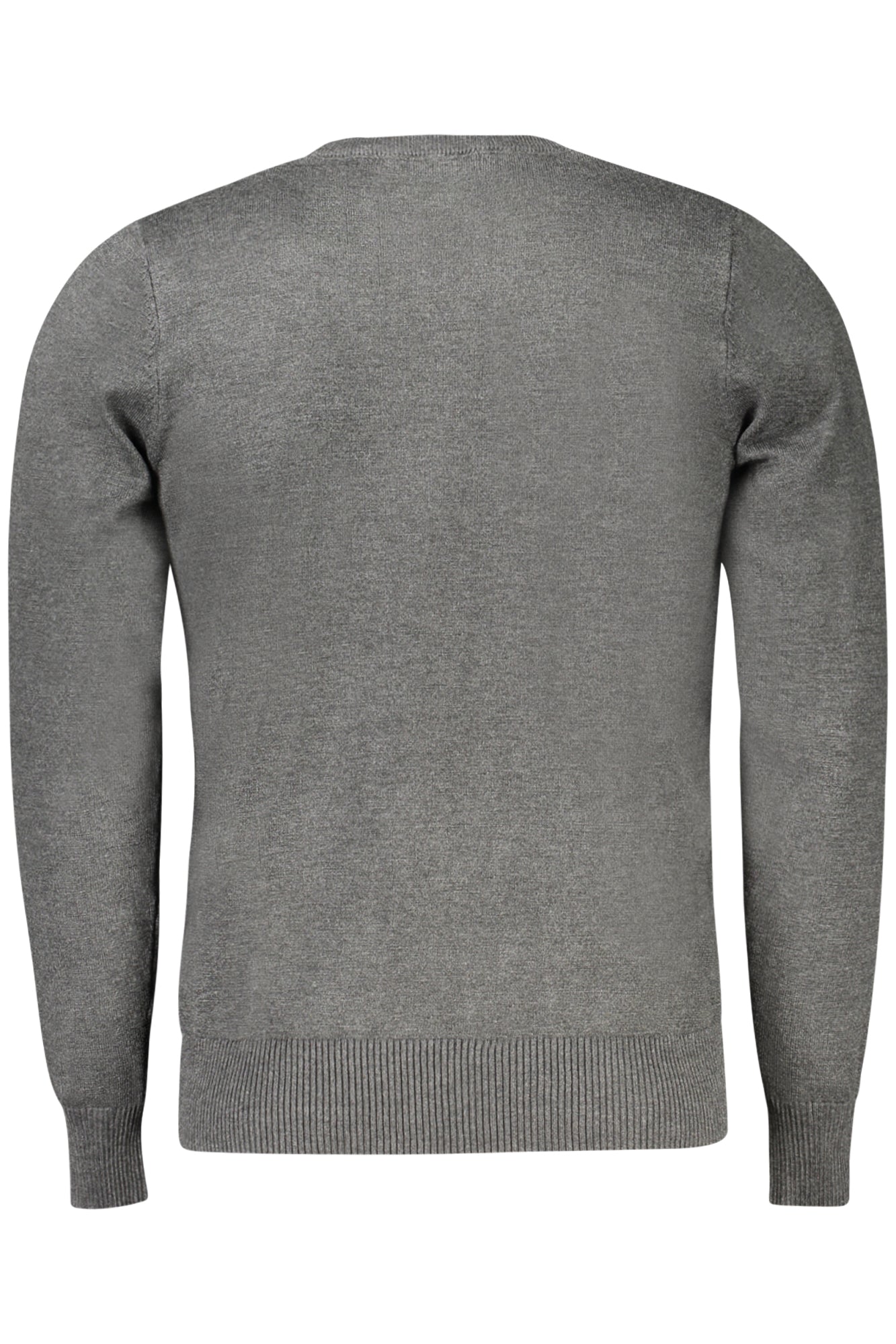 TR1720_GRANTRAC – Graumeliertes Herrenpullover Langarmshirt mit Rundhals und Stickerei – Größe: XL, 2XL, M, L, 3XL – Farbe: Grigio