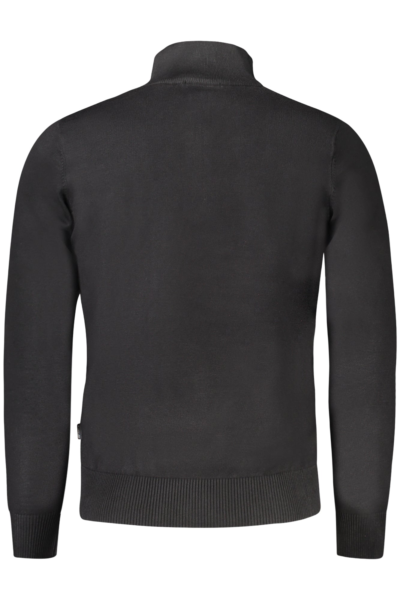 TR1722_NENERO – Moderner Herrenpullover in Schwarz mit Stickerei und Halb-Reißverschluss – Größe: L, XL, 2XL, 3XL, M – Farbe: Nero