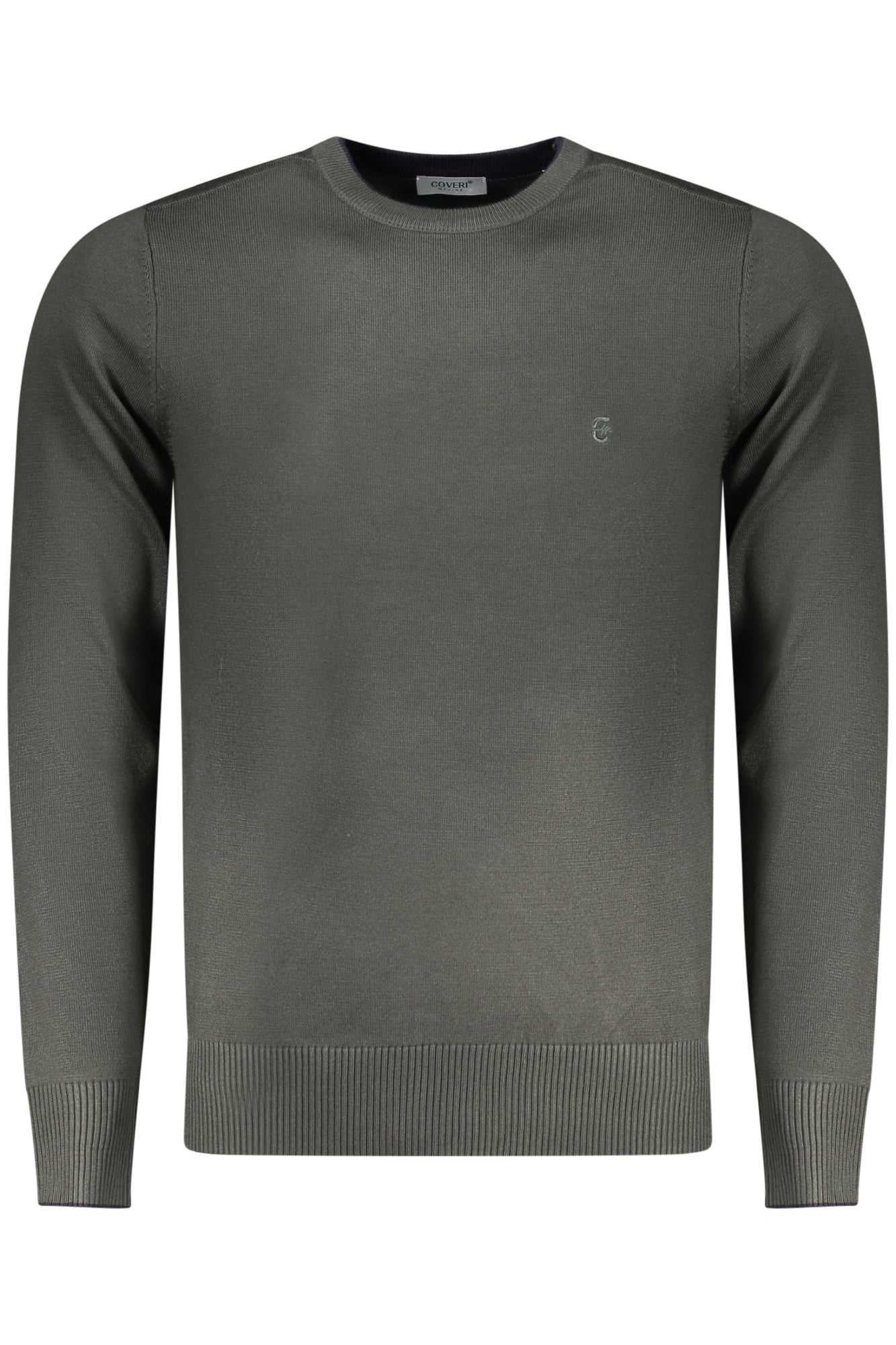 TR2161_VEVERDE – Grünes Langarmshirt für Herren mit Rundhals & Stickerei-Details – Größe: M, L, XL, 2XL, 3XL – Farbe: Verde
