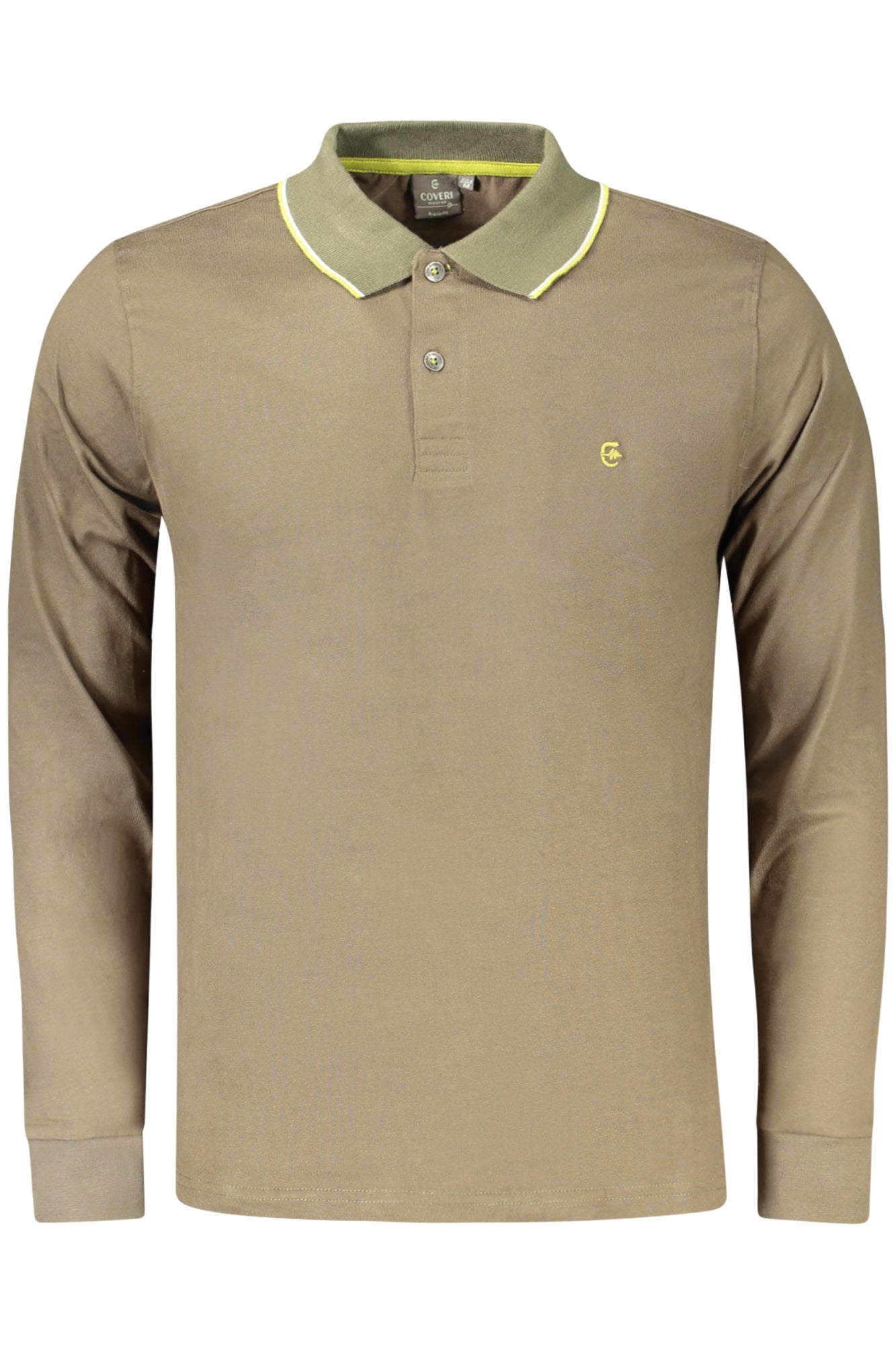 PL2633_VEVMILIT – Stylisches Langarm-Poloshirt für Herren in Grün mit Stickerei – Größe: L, 2XL, M, 3XL – Farbe: Verde