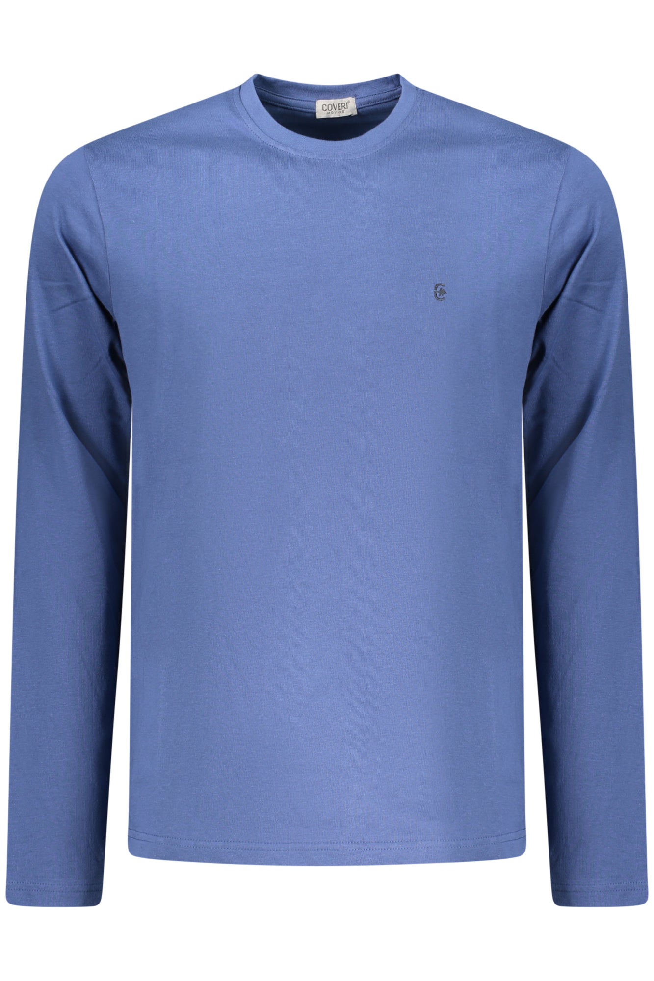 TJ2120_BLDENIM – Herren Langarmshirt Blau mit Rundhals und Stickerei-Detail – Größe: M, XL, 2XL, 3XL, L – Farbe: Blu