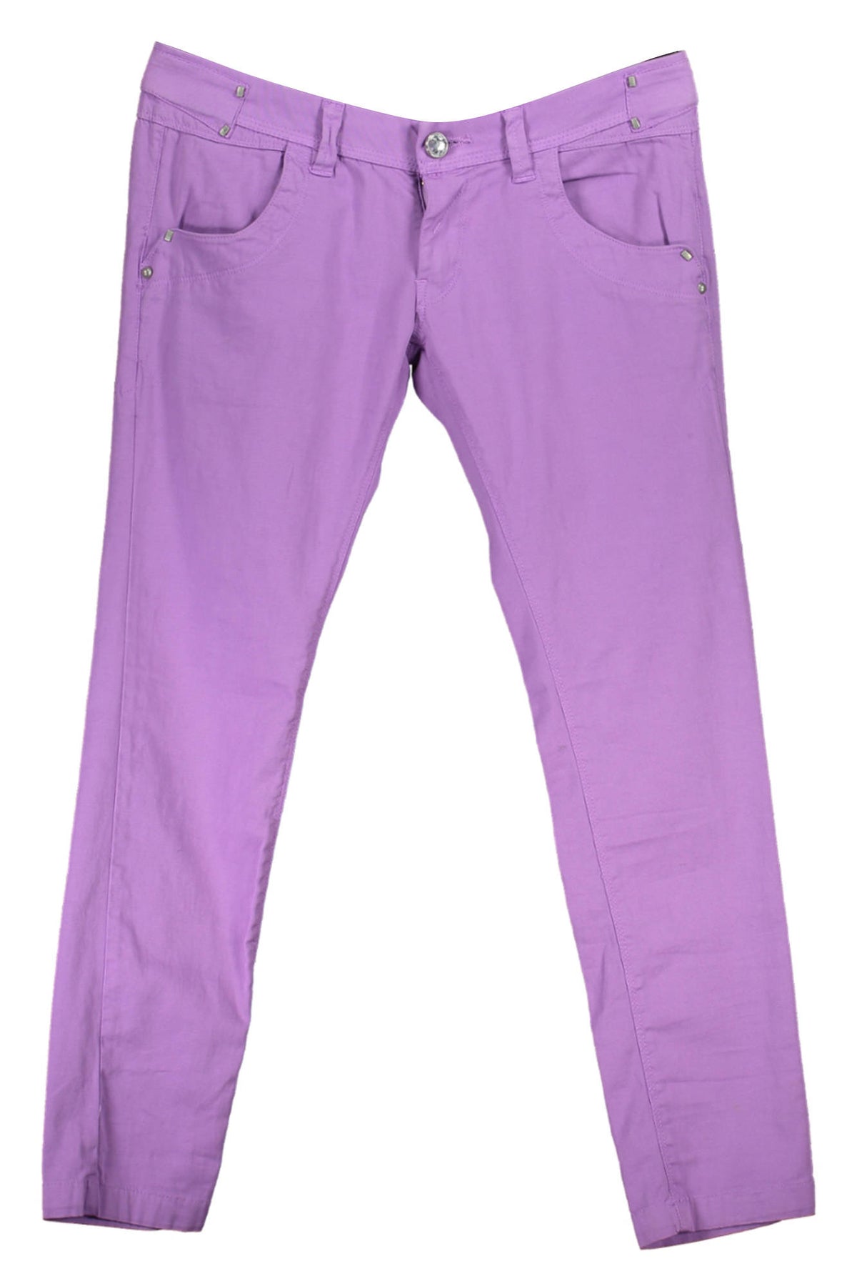 C9W4419_VIOLA_C66037 – Lila Damenhose mit 5 Taschen, Knopf & Reißverschluss – Modisch & Praktisch – Größe: 28, 29, 31 – Farbe: Viola