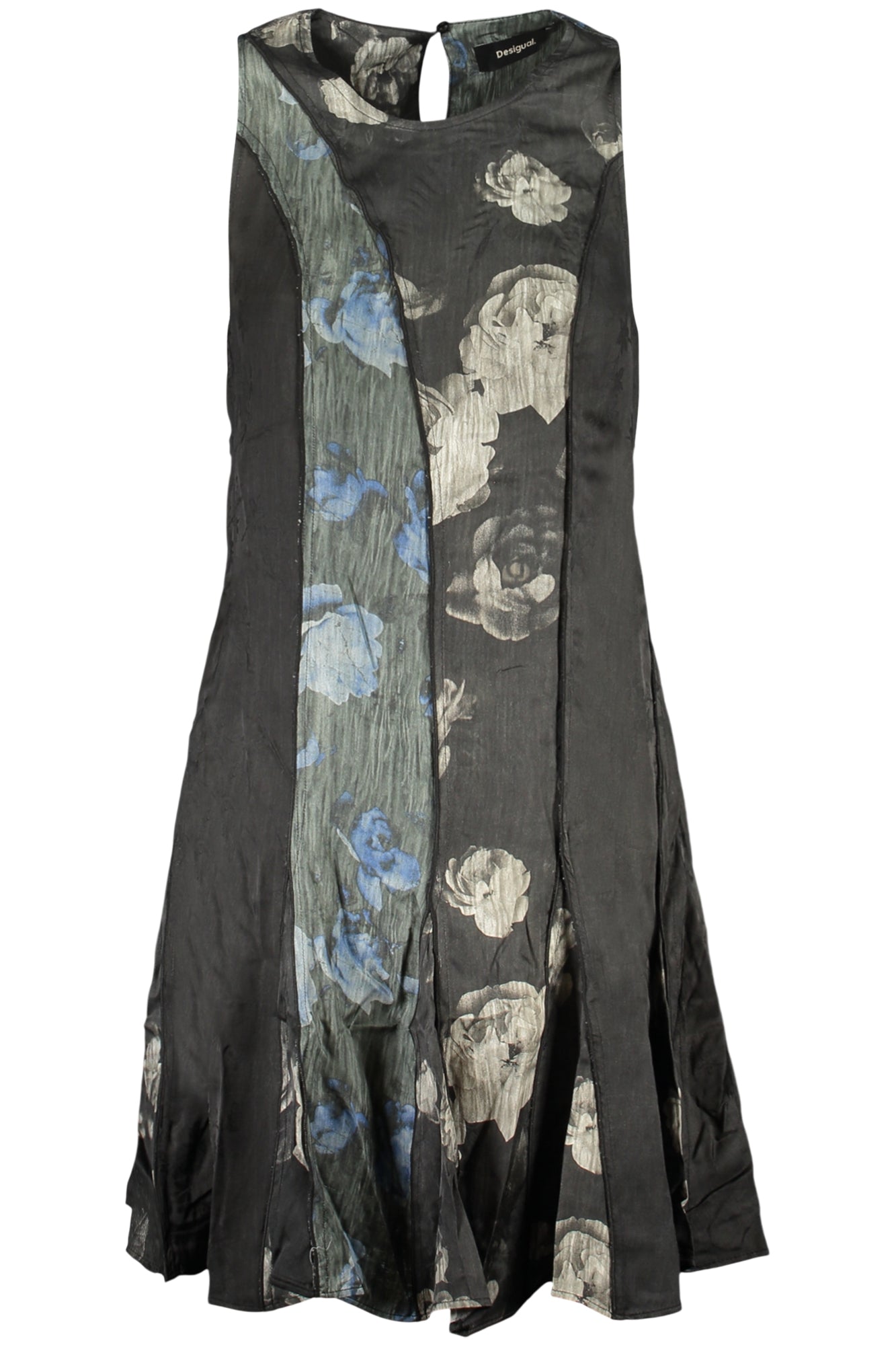 26SWVW31_NE2000 – Stylisches Schwarzes Damenkleid mit Muster und Kontrastdetails – Größe: XS, S, M, L, XL – Farbe: Nero