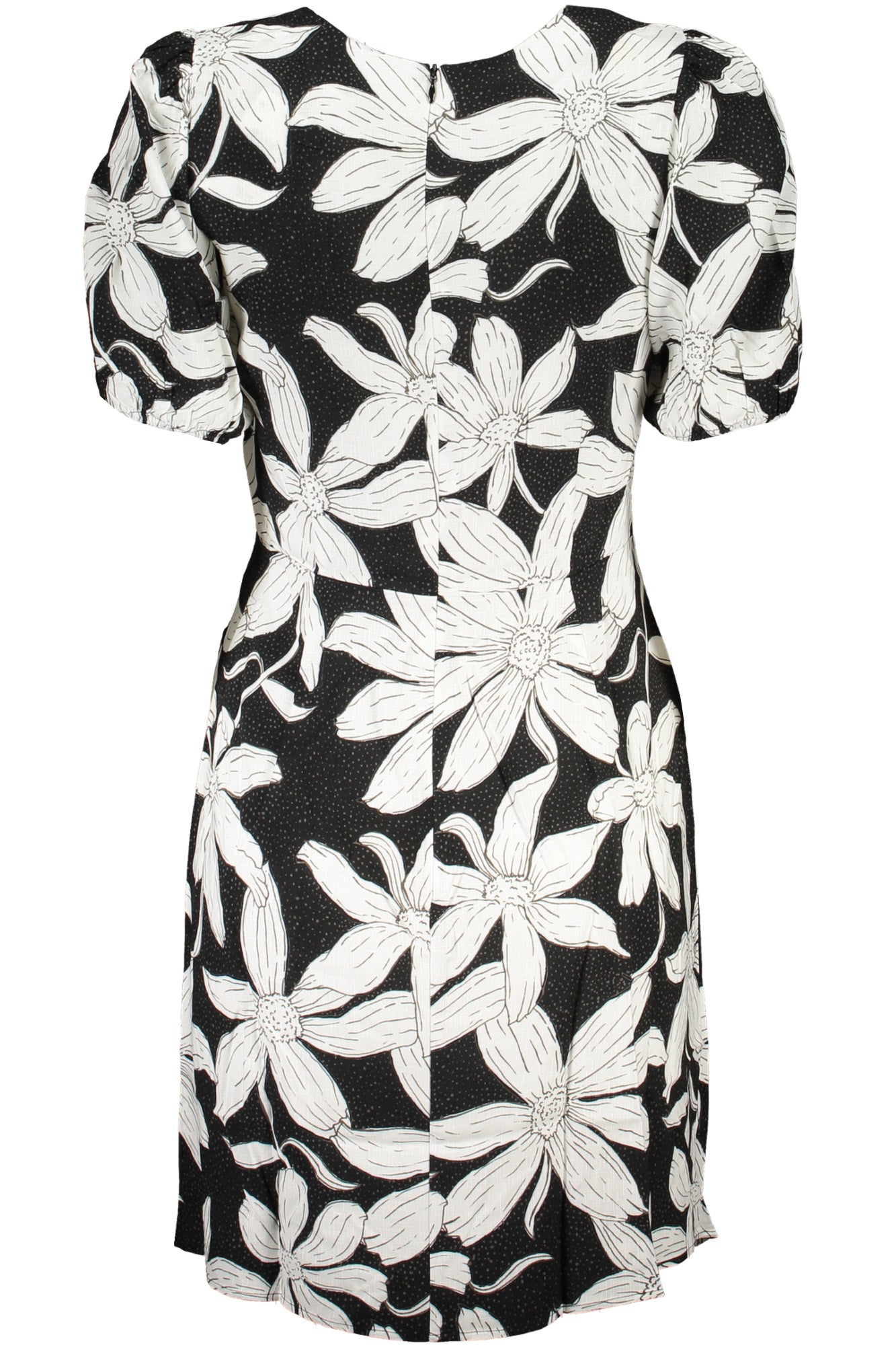 24SWVW36_NE2000 – Elegantes Schwarzes Damenkleid mit Muster und Reißverschluss am Rücken – Größe: S, XL – Farbe: Nero