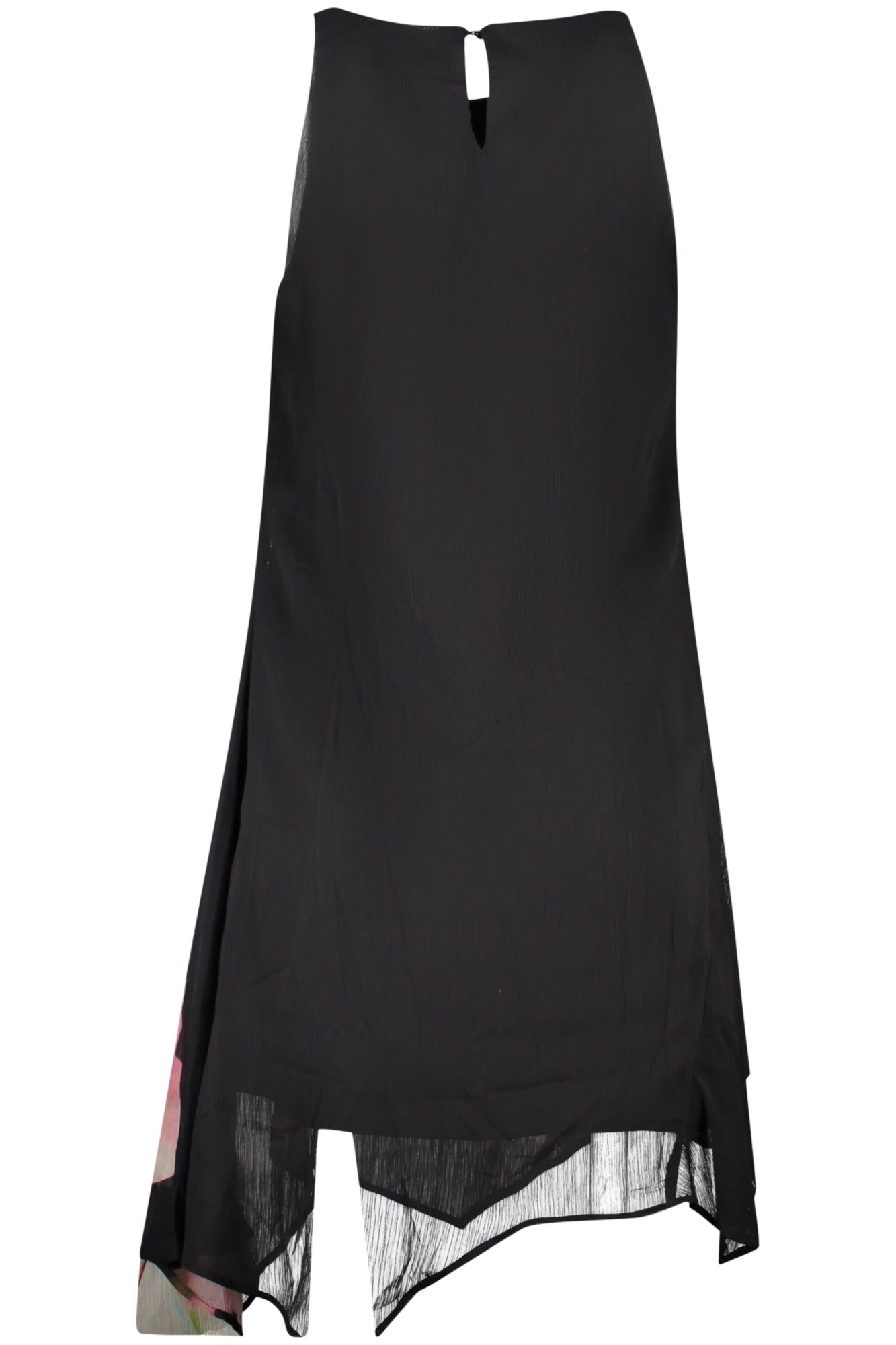 26SWVW46_NE2000 – Stilvolles Damenkleid in Schwarz mit Muster und asymmetrischem Design – Größe: XS, S, M, L, XL – Farbe: Nero