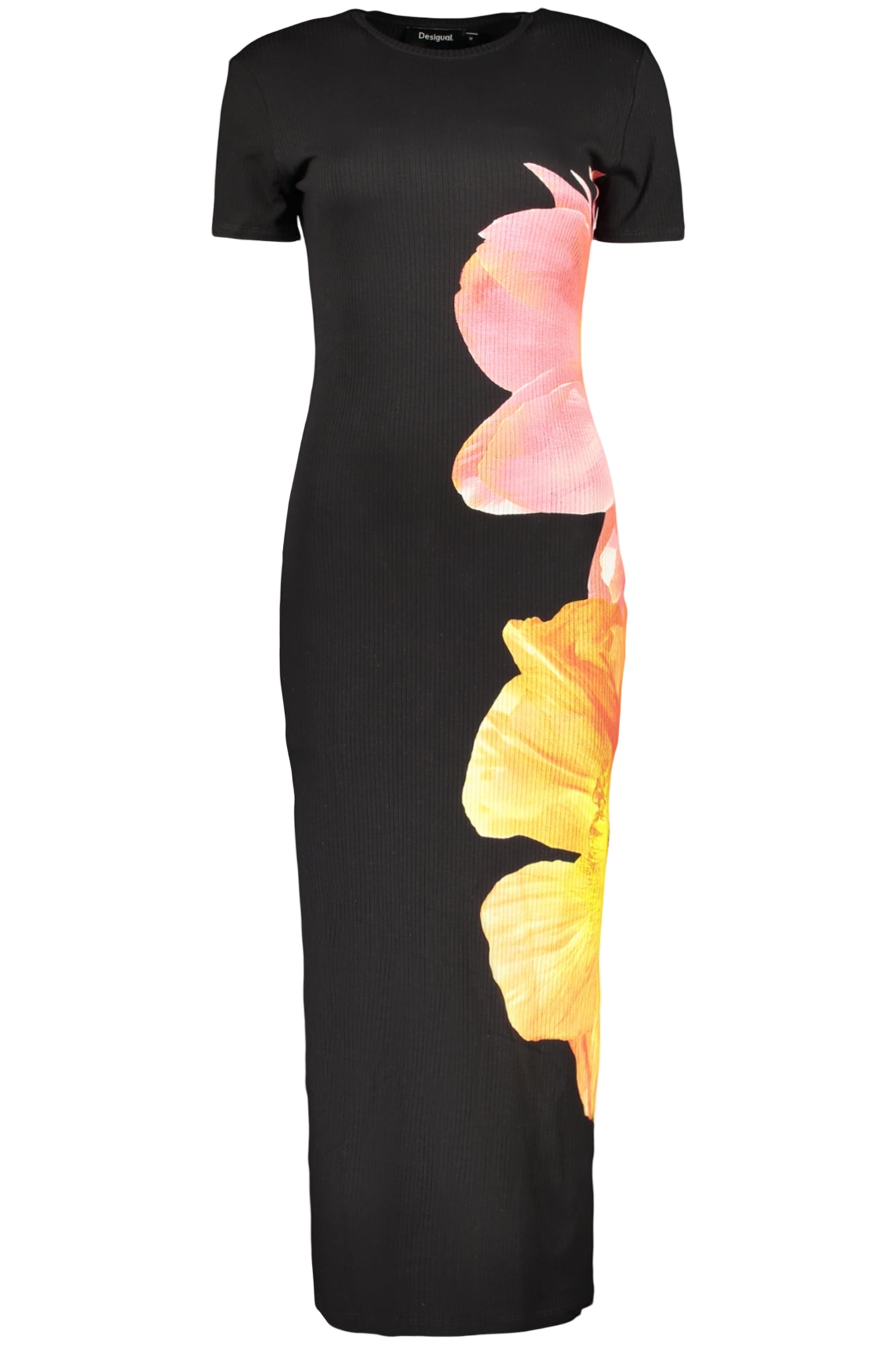 26SWVK26_NE2000 – Elegantes Schwarzes Damenkleid mit Kurzen Ärmeln und Rückenschlitz – Größe: XS, S, M, L – Farbe: Nero