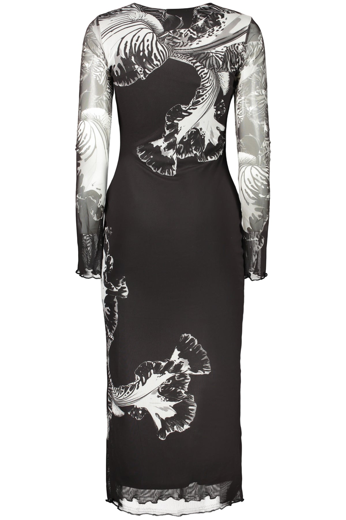 26SWVK53_NE2000 – Schwarzes Damenkleid mit Muster und langen Ärmeln entdecken – Größe: XS, S, M, L – Farbe: Nero