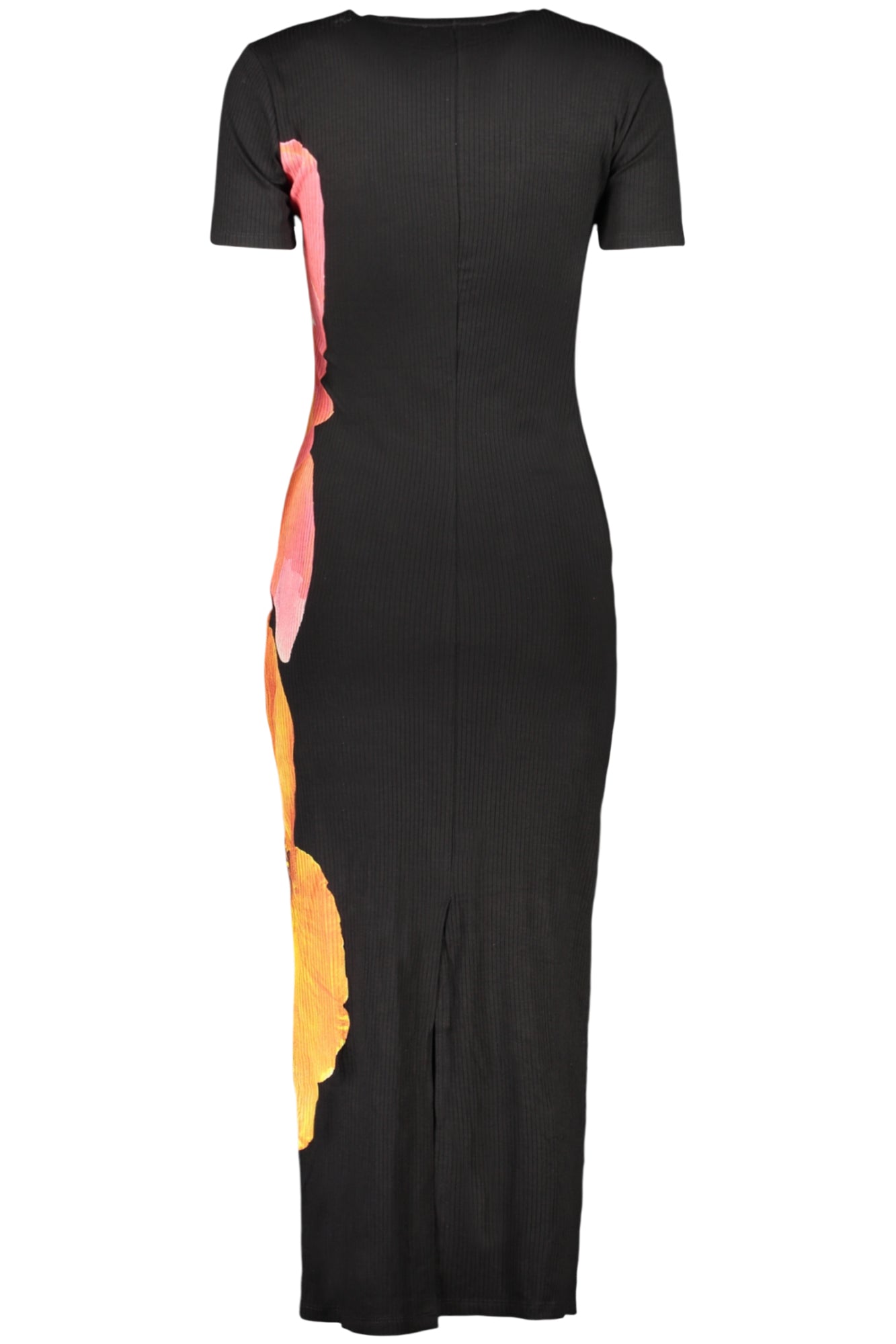 26SWVK26_NE2000 – Elegantes Schwarzes Damenkleid mit Kurzen Ärmeln und Rückenschlitz – Größe: XS, S, M, L – Farbe: Nero