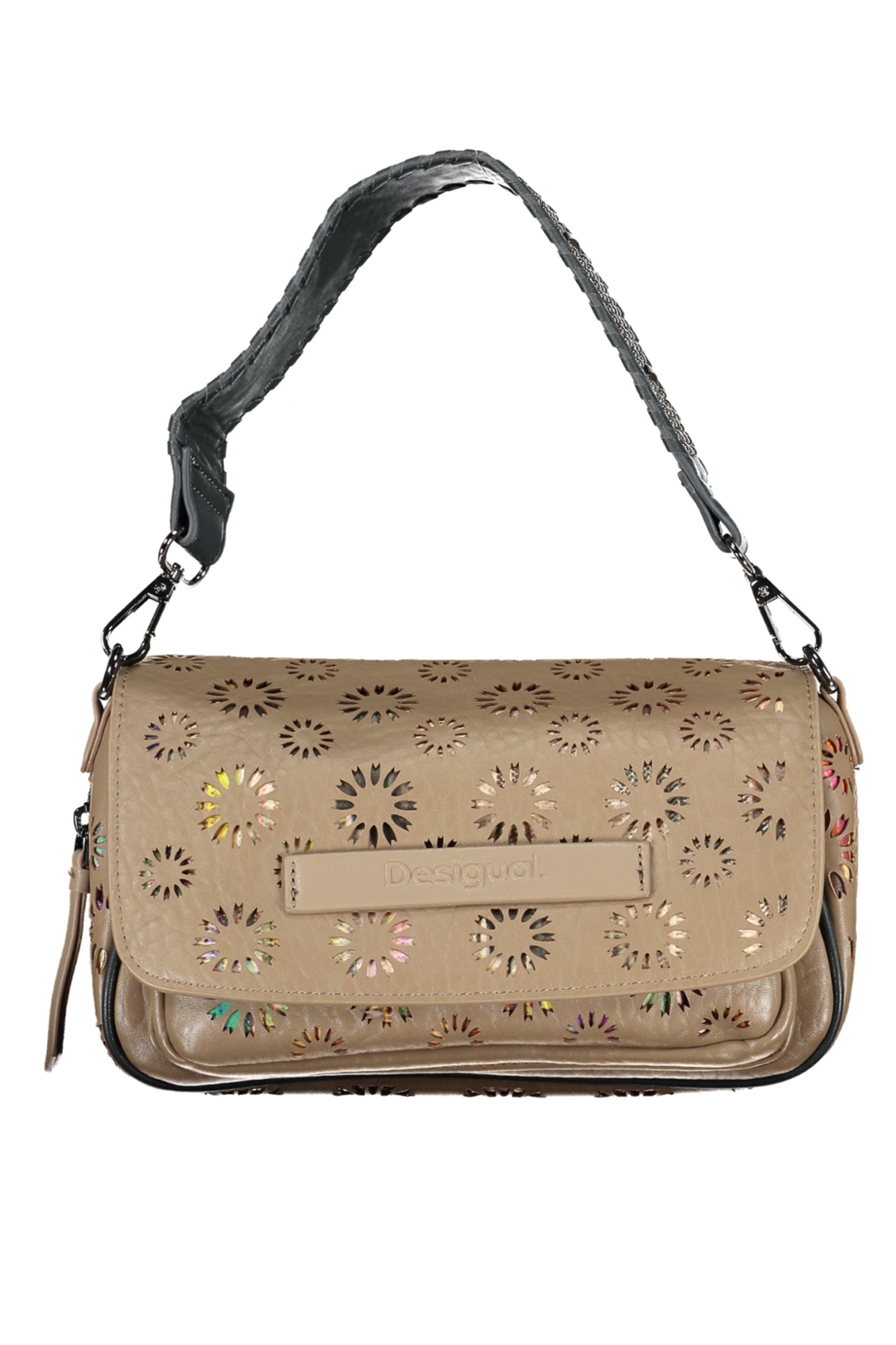 23WAXP28_BE6030 – Beige Damenhandtasche mit abnehmbarem Riemen und Kontrastdetails – Größe: UNI – Farbe: Beige