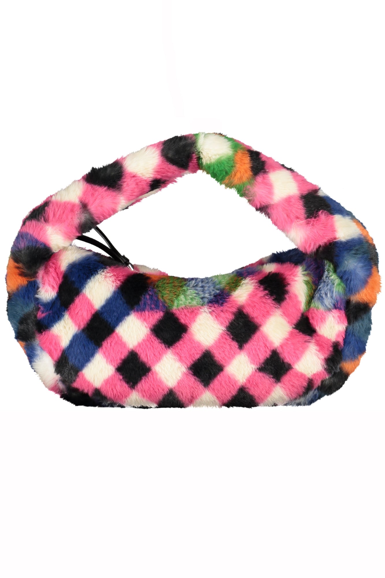 23WAXA40_NE9019 – Schwarze Plüsch-Damentasche mit verstellbarem Schultergurt – Größe: UNI – Farbe: Nero