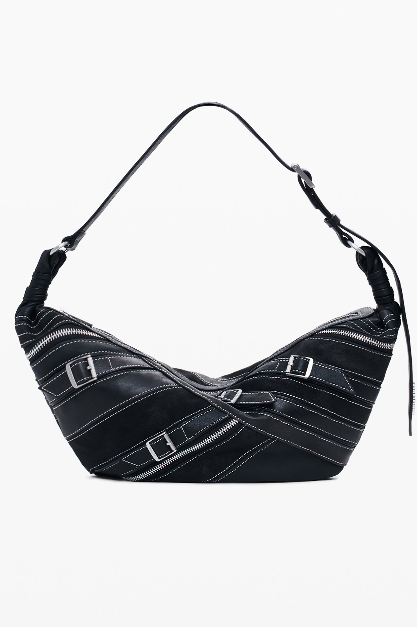 25WAKP73_NE2000 – Stylische Damen Tasche Schwarz mit Fibonacci Muster & Schulterriemen – Größe: UNI – Farbe: Nero