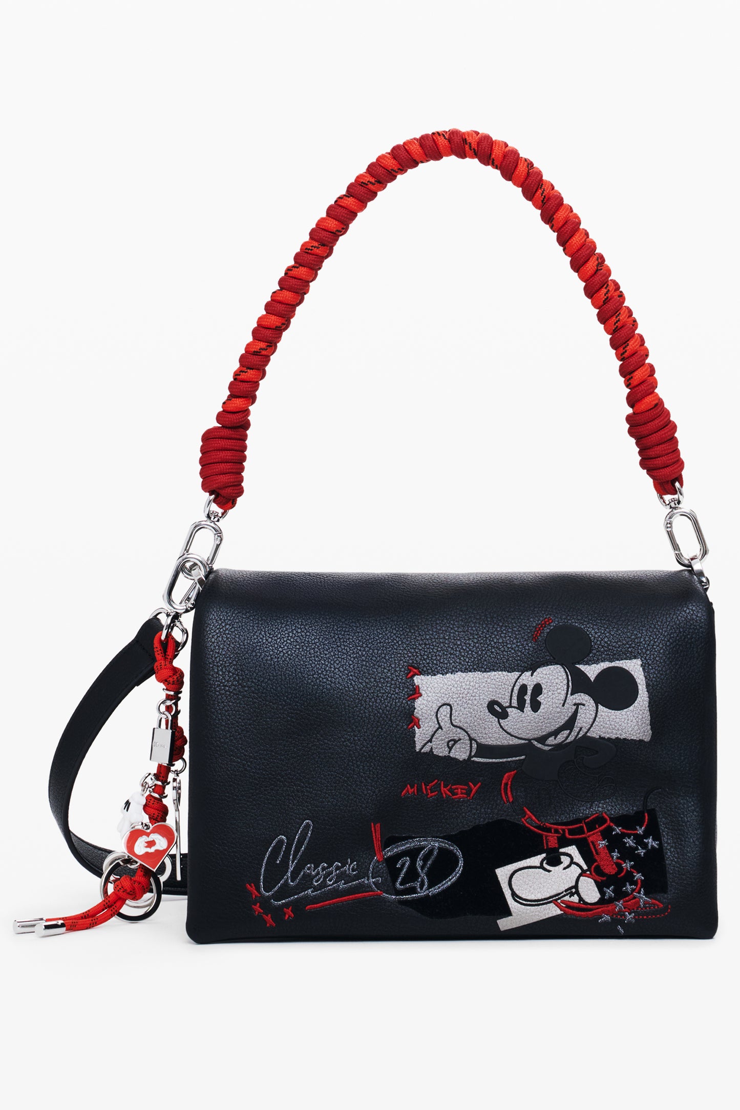 25WAXP19_NE2000 – Schwarze Damenschultertasche mit Mickey-Motiv – vielseitig & stylisch – Größe: UNI – Farbe: Nero