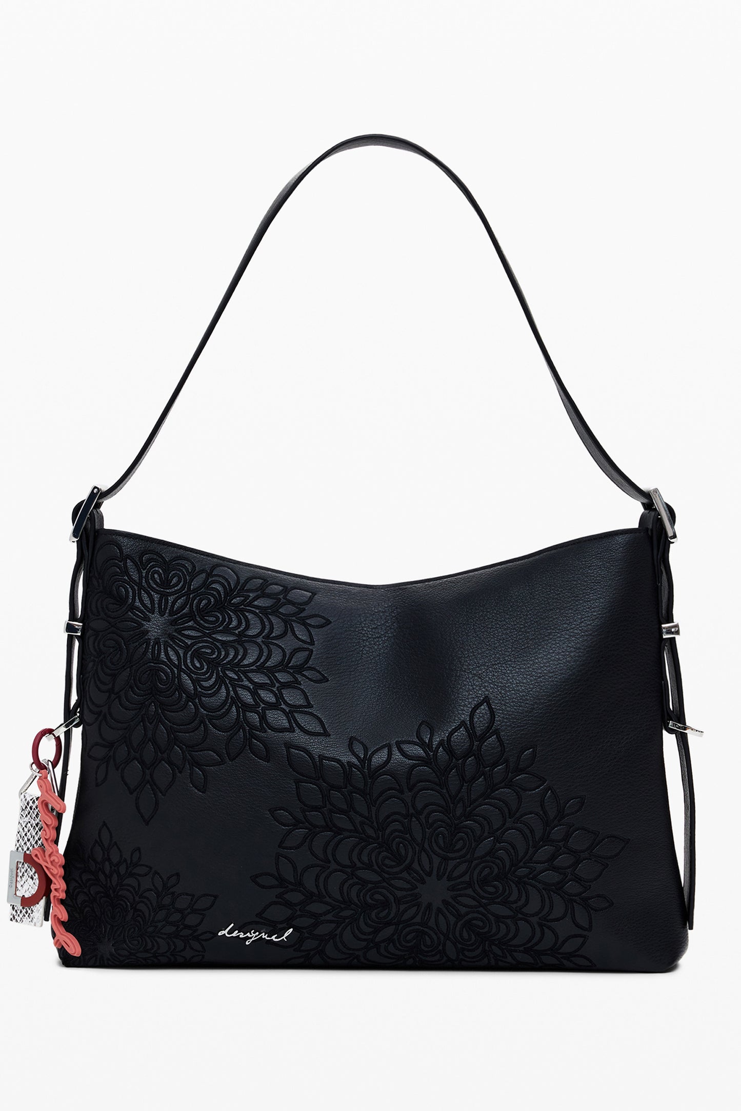 25WAXPA0_NE2000 – Stylische Schwarze Schultertasche mit Stickerei & Kontrastdetails – Größe: UNI – Farbe: Nero